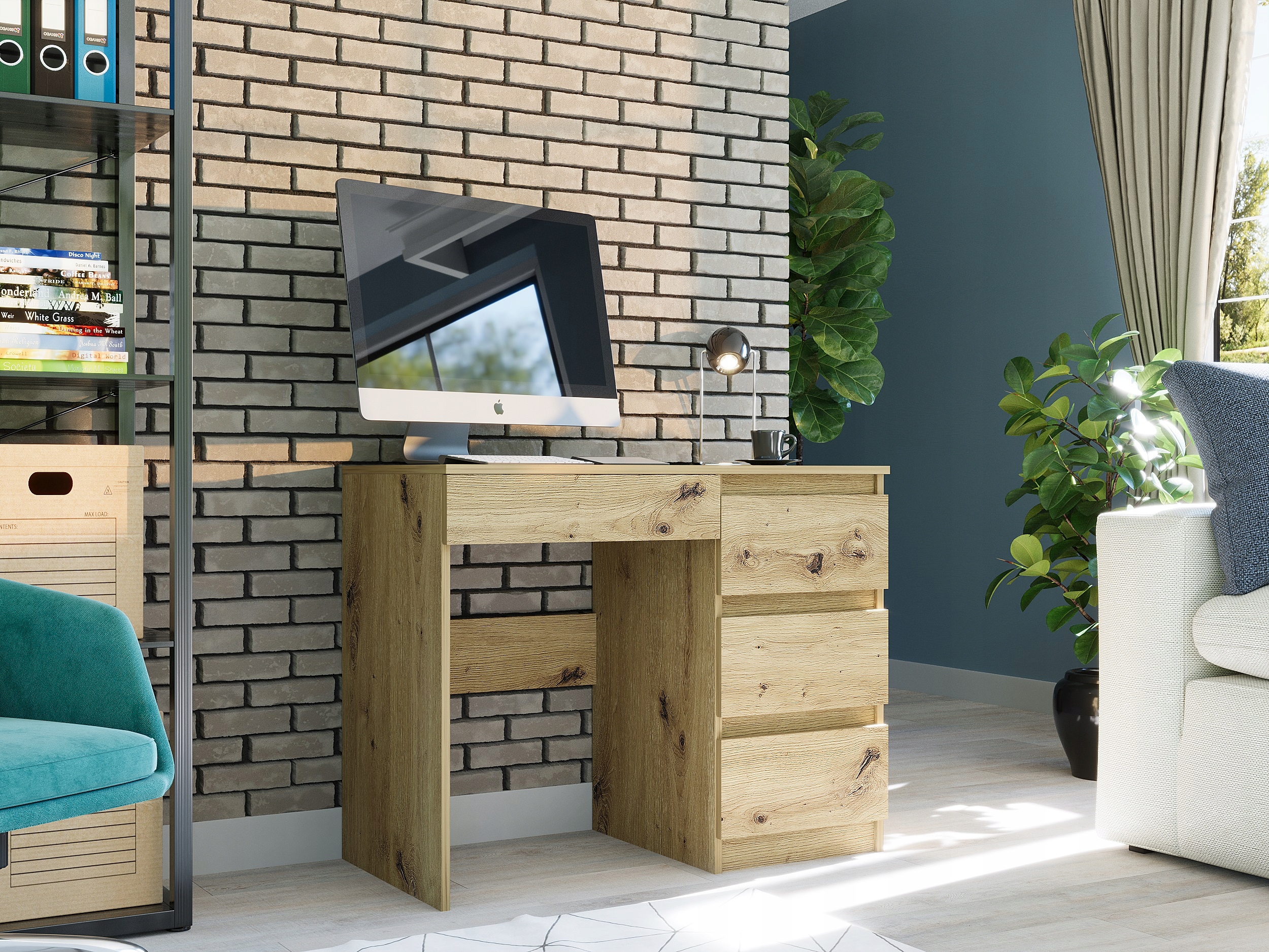 Meble Biurko komputerowe stolik 90cm artisan N34