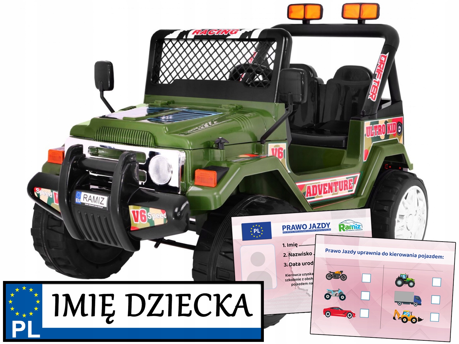 samochodzik terenowy Jeep Raptor Drifter pilot 2,4 GHz duże piankowe koła