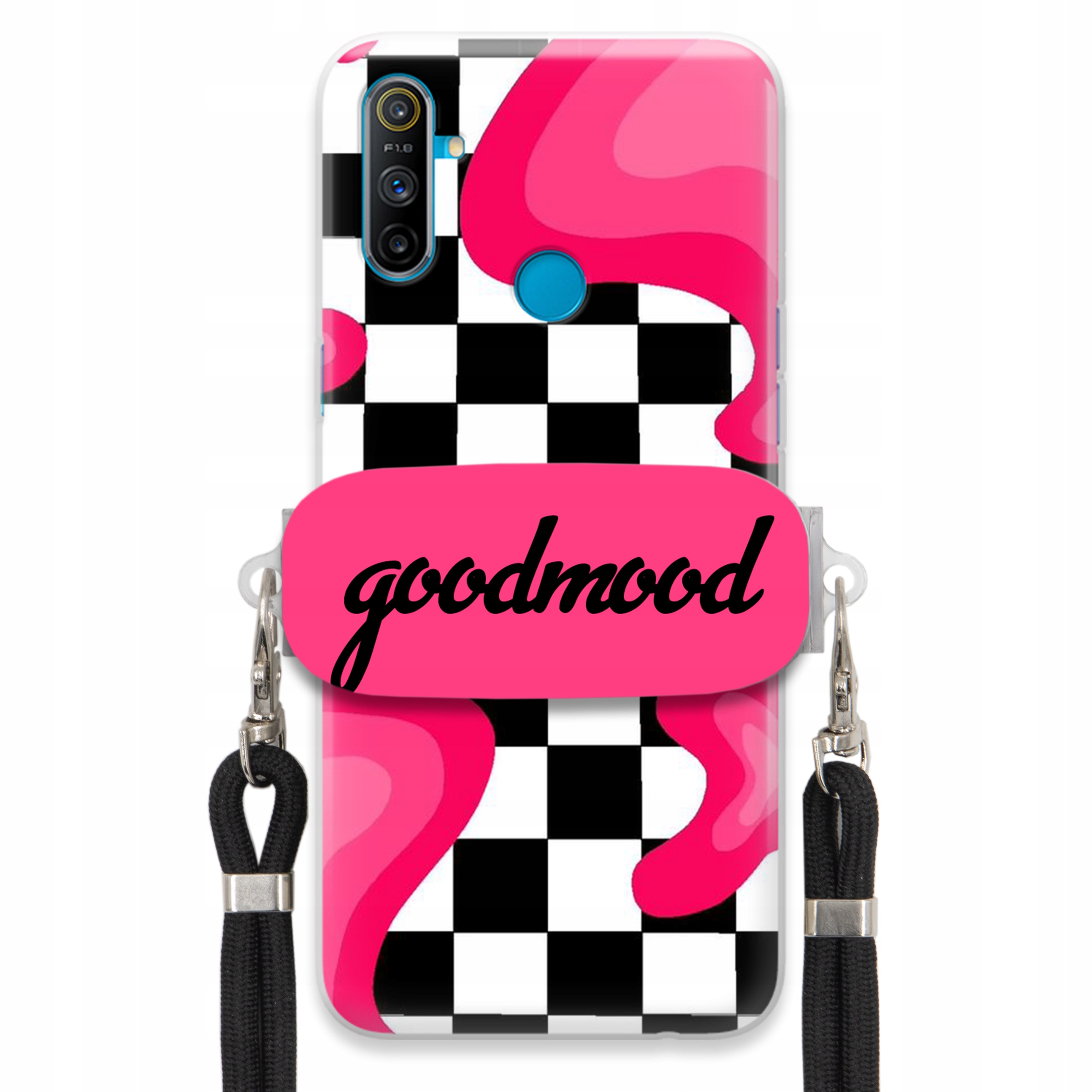 Pouzdro Pro Realme C3 Set Case Držák Na Vodítko Černý Pro Teenagery Splash