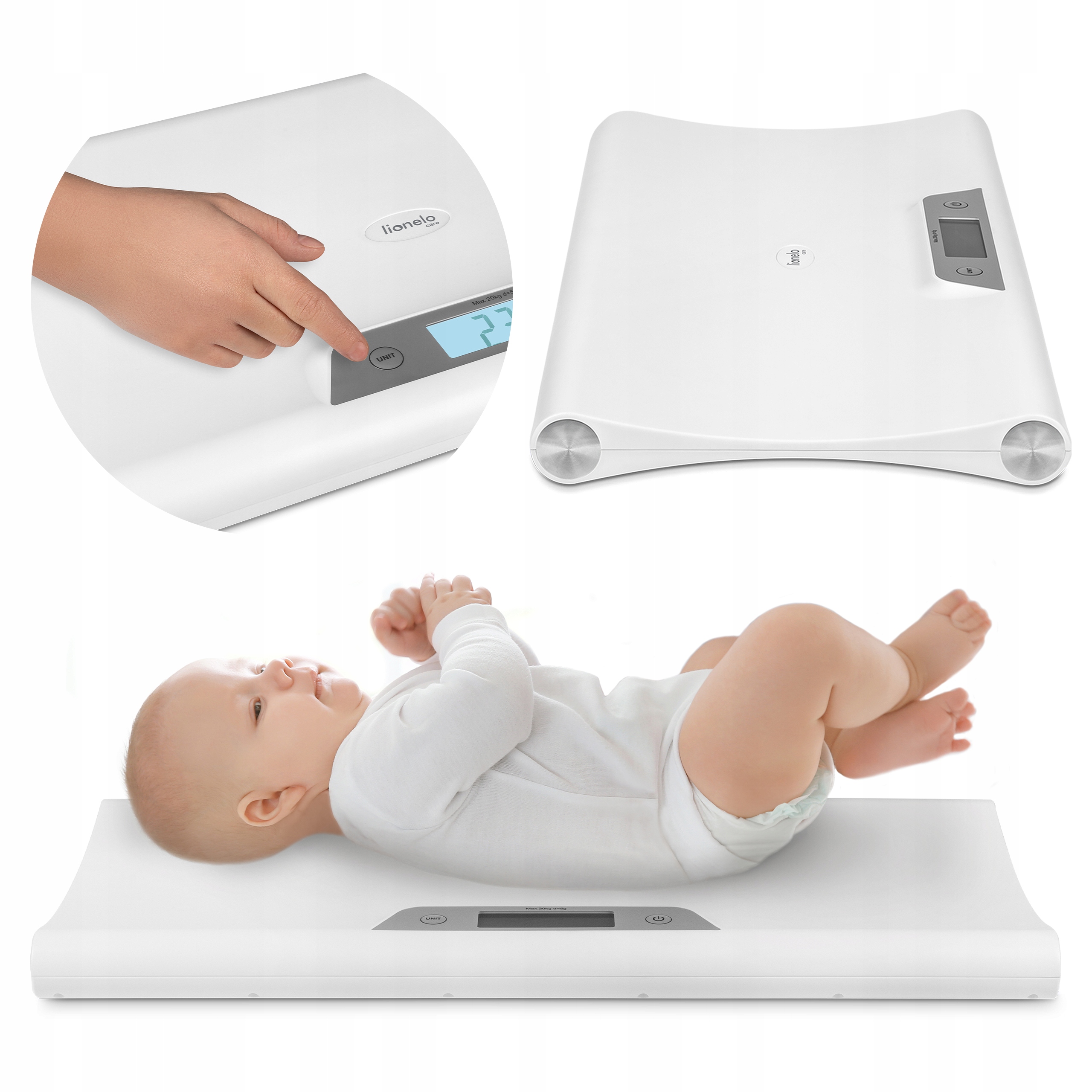 Waga dla niemowląt dzieci elektroniczna dokładna 20 kg Lionelo BabyBalance