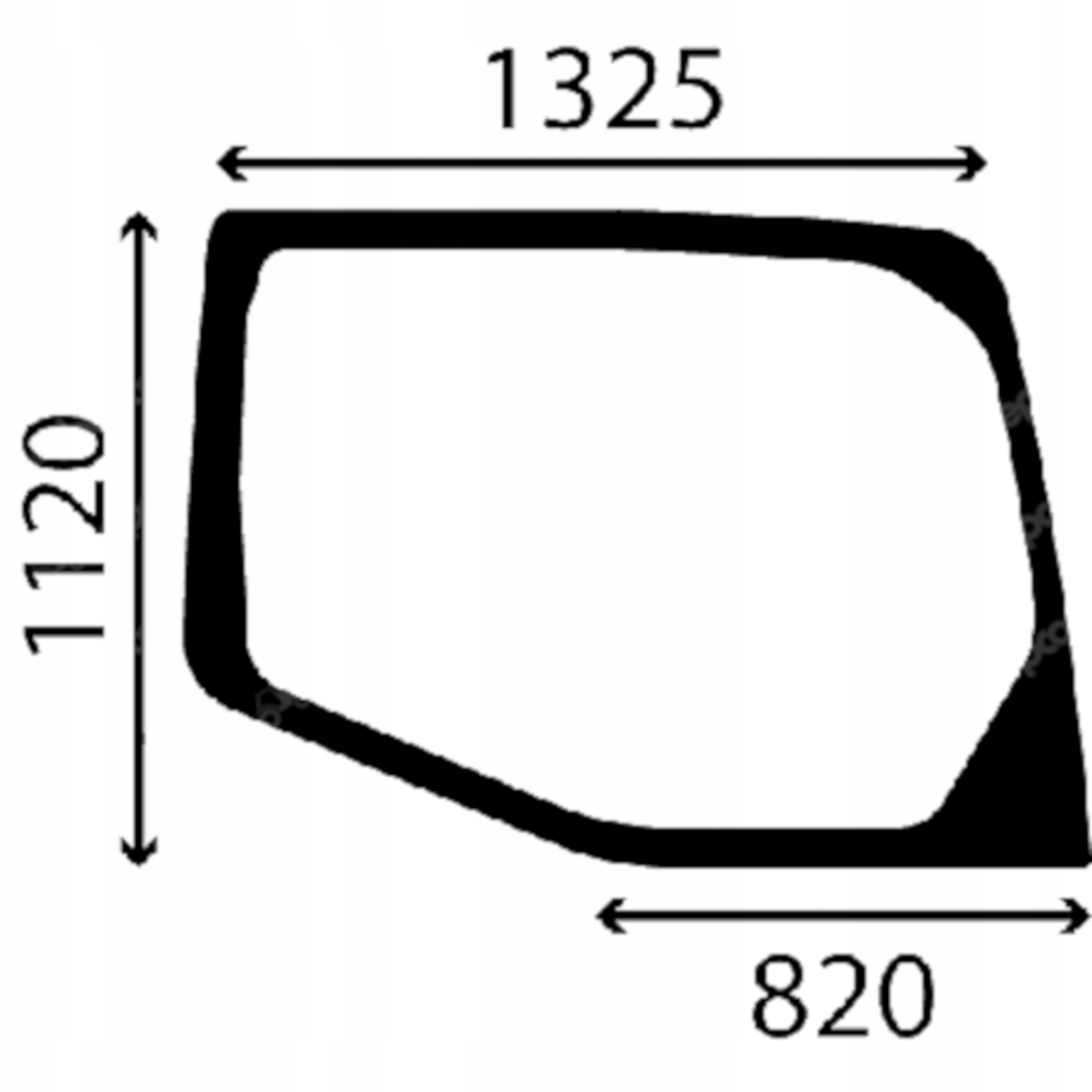 sklo Komatsu boční pravé 20Y-53-11841