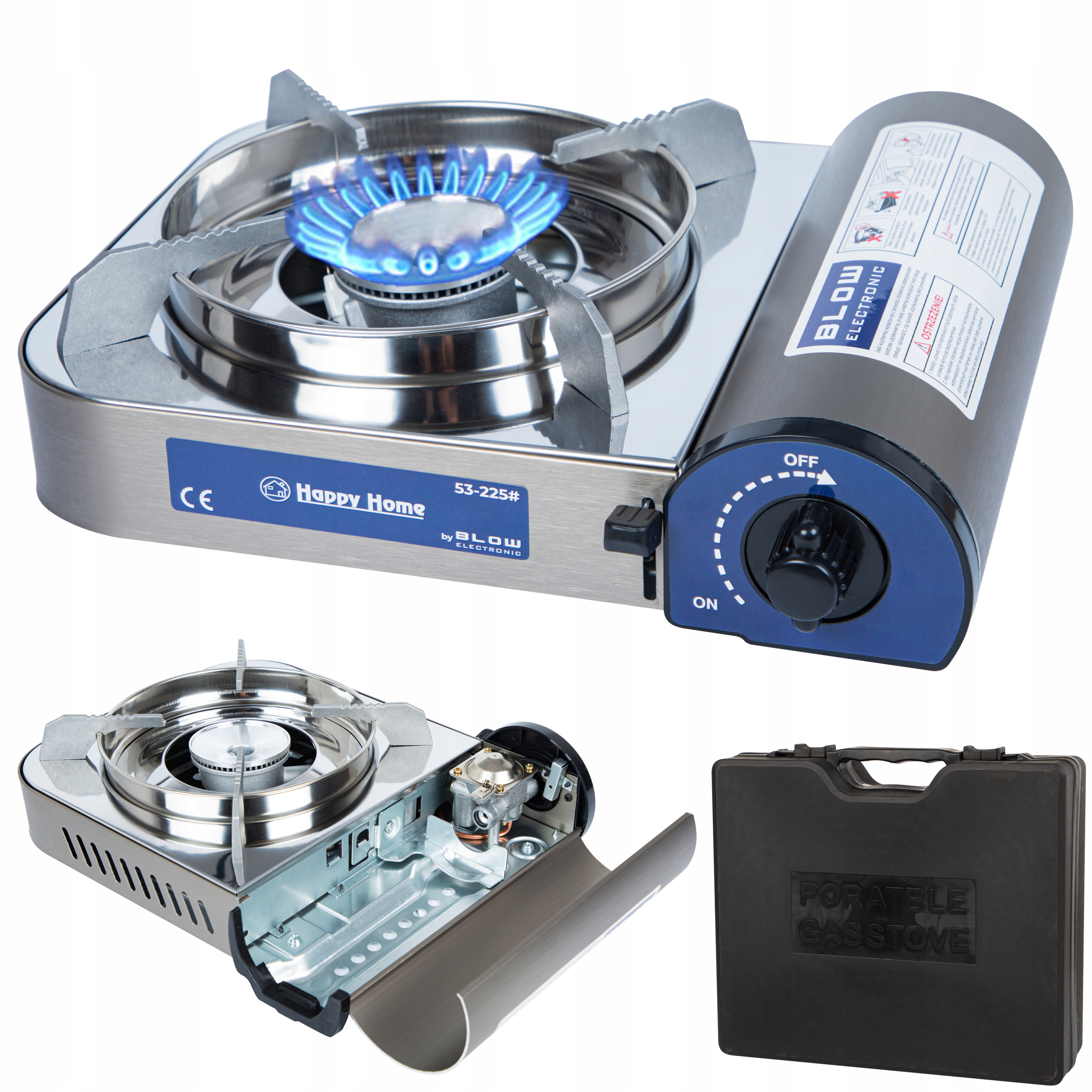 Plynový Turistický Vařič Na Kartuše Kempingový Turbo Kufr Výkon 2,9 kW