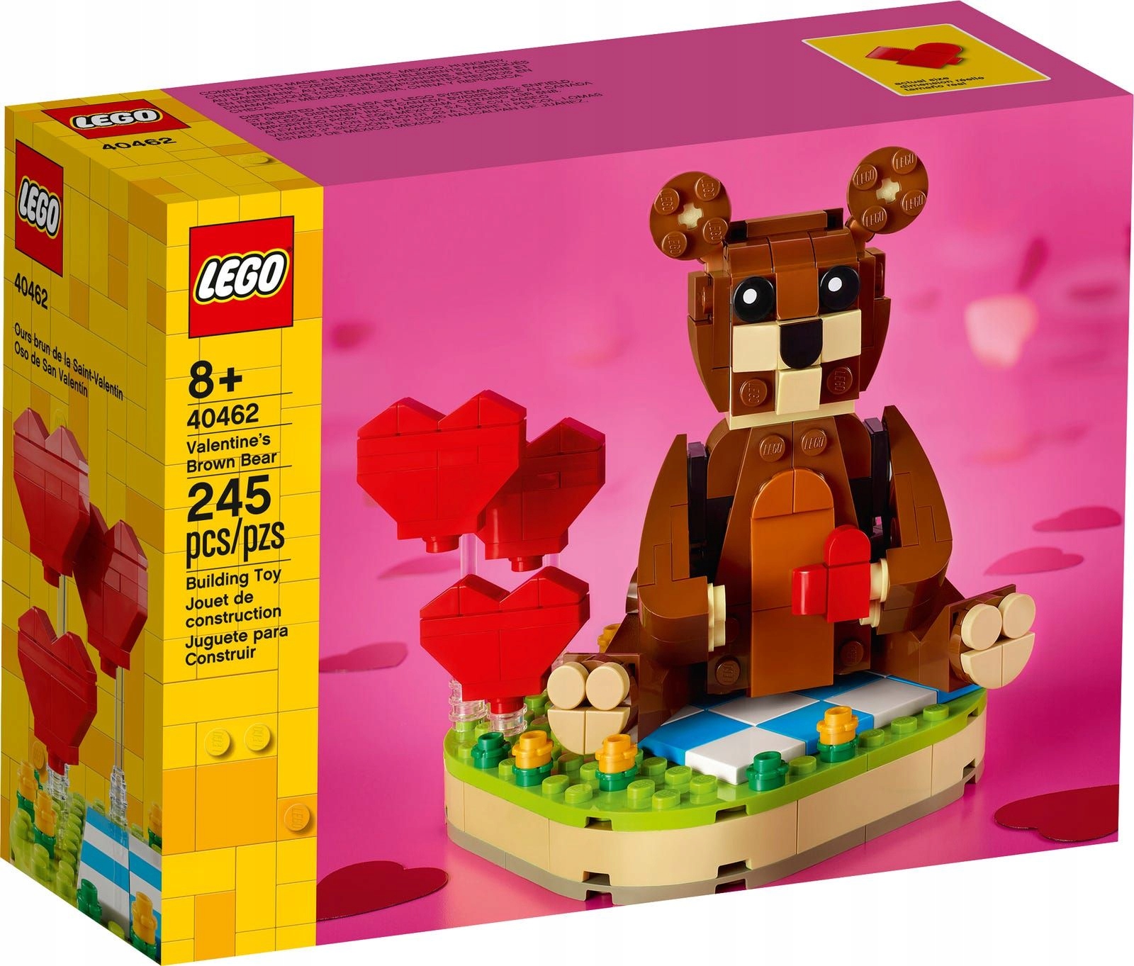 LEGO WALENTYNKI ZAKOCHANY MIŚ Z KWIATAMI RÓŻE I SERCE RUCHOMY na PREZENT Numer produktu 40462