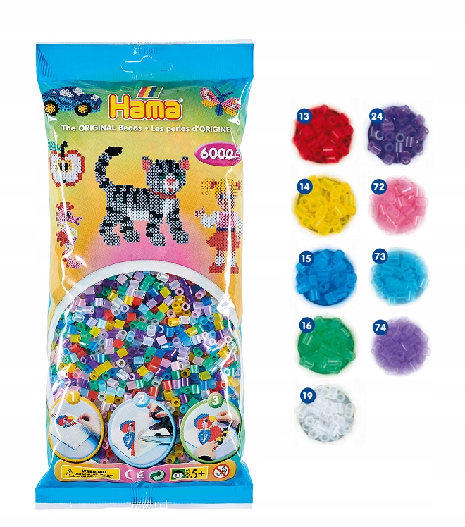 HAMA MIDI 20553 Koraliki do prasowania transparentne 6 tys.