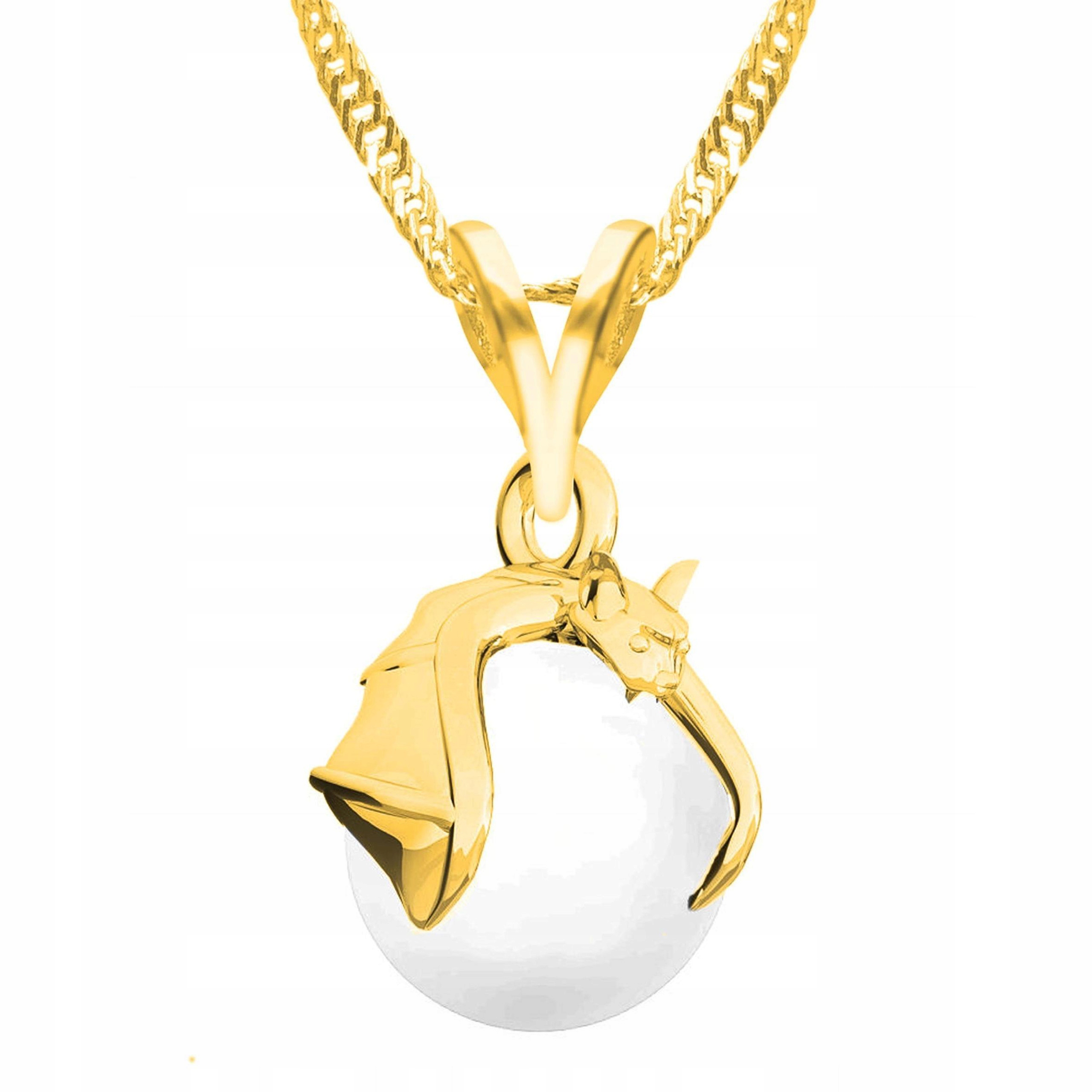 Zlatý náhrdelník s netopýrem Zvíře Netopýr Perla Perly Stříbro 925