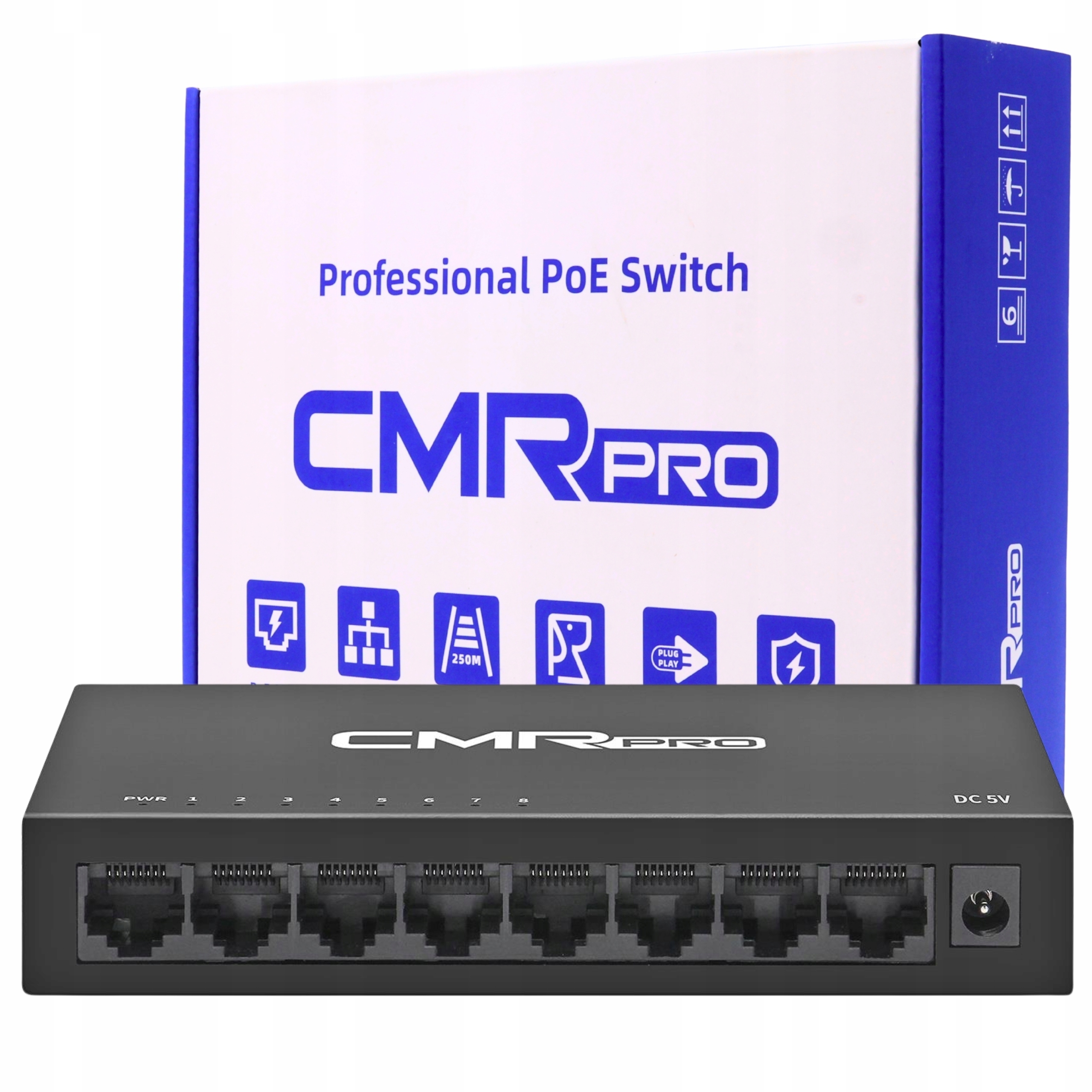Switch přepínač CMR-S8G-25 8-portový 8x RJ45 IEEE802.3az Auto MDI/MDIX