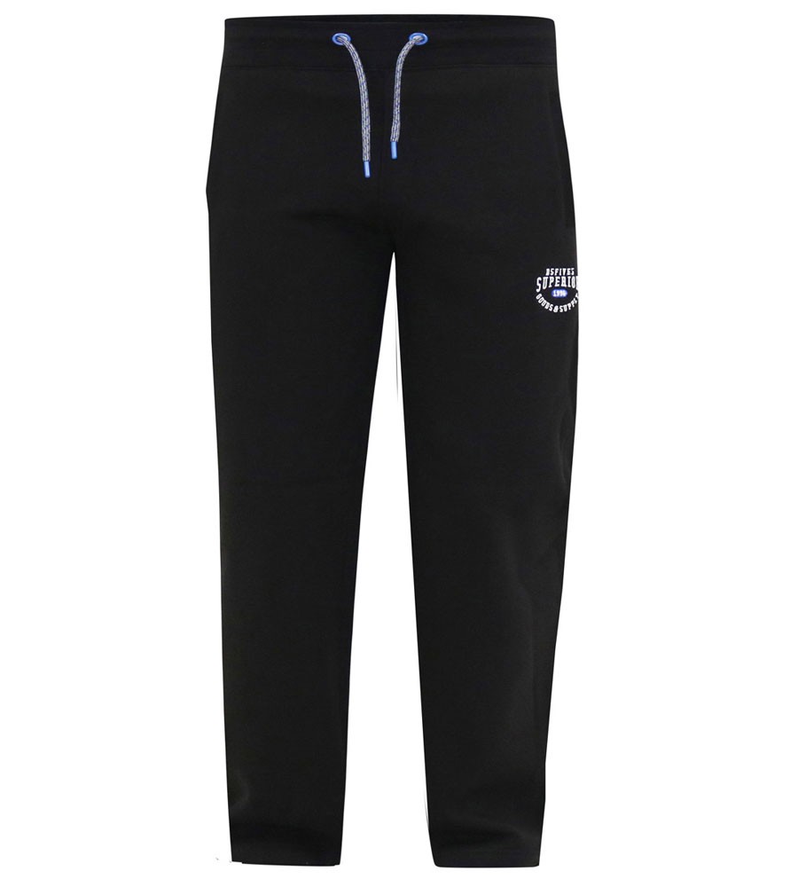 Duke Velké Velikosti Teplákové Kalhoty Černé 8XL, obvod 158 cm