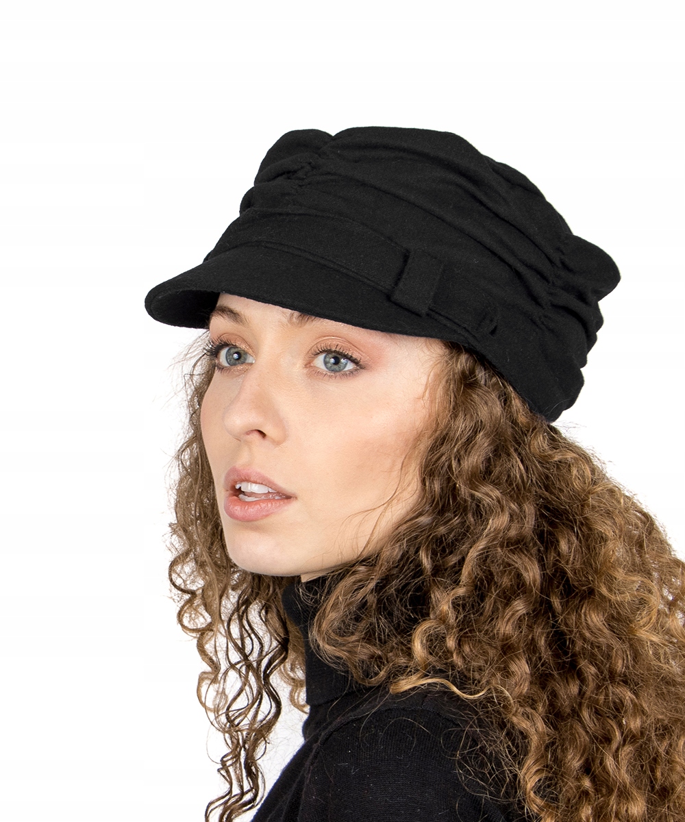 

Czarny Kaszkiet Damski Czapka Wełniany Modny