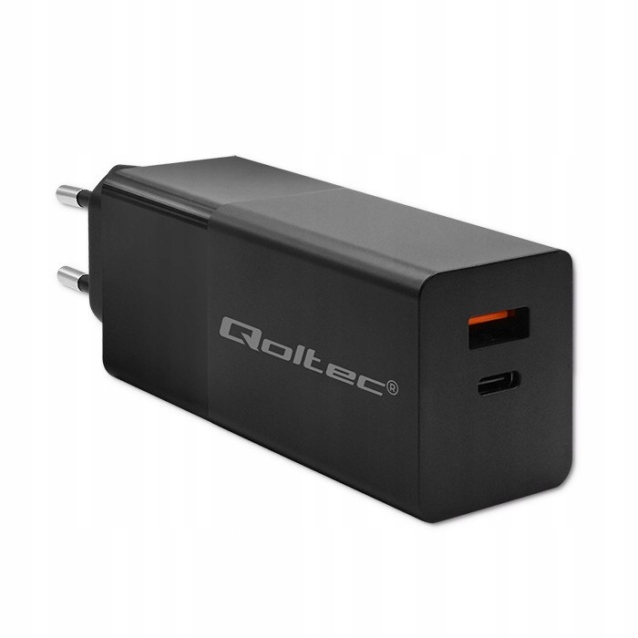 Qoltec Nabíječka GaN Power Pro 1xUSB-C 1xUSB 100W 5-20V 1.5-5A