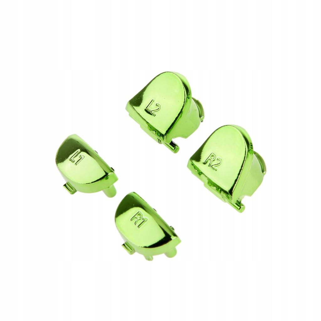 Chrome Plating Buttons Housing and Touchpad for PS4 Controller Shell Green Marka bez marki