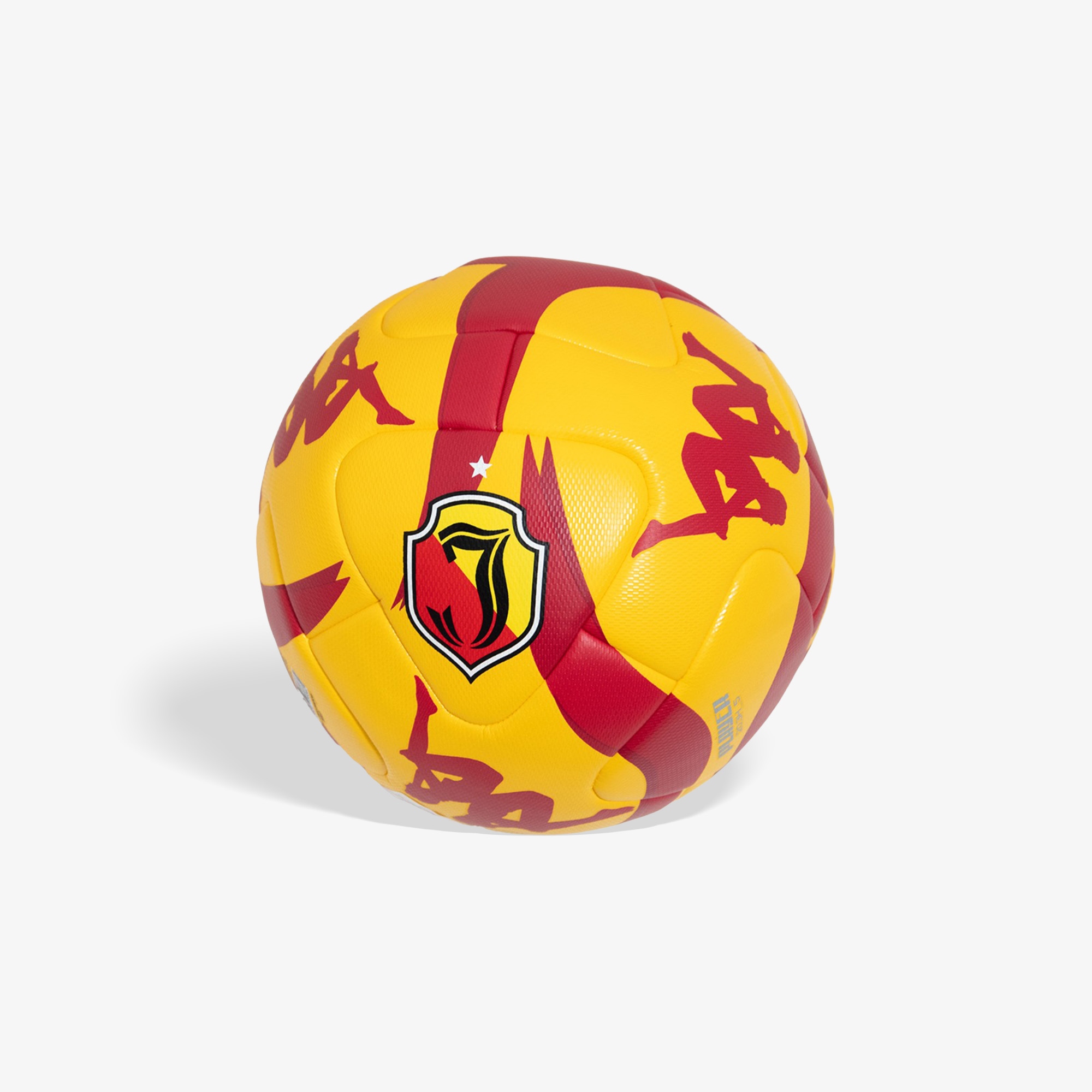 Piłka żółto-czerwona z herbem Jagiellonia Białystok dla kibica rozmiar "5"