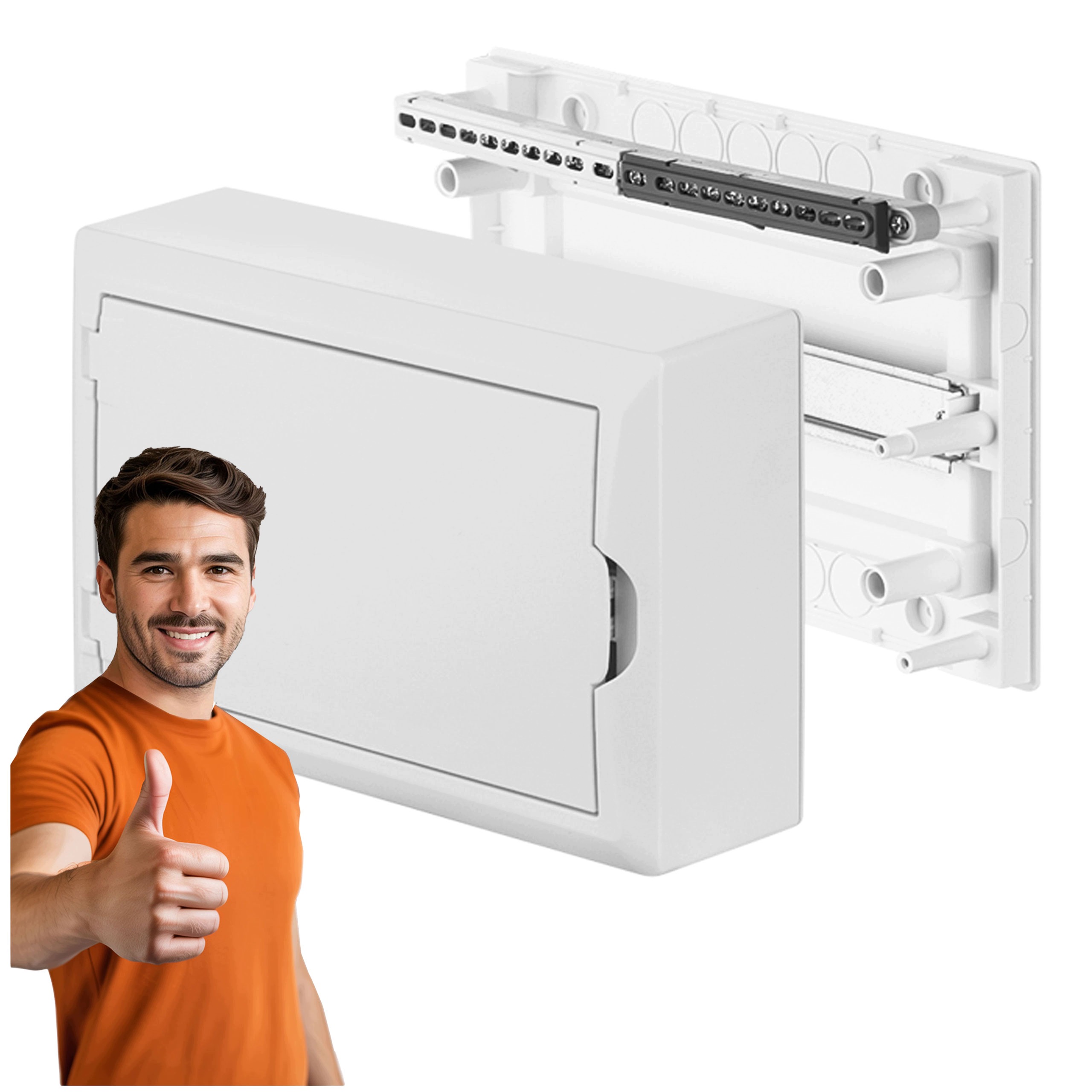 Modulární nástěnný rozvaděč Box Rn 1x12 N+pe IP40 dveře bílé IK05