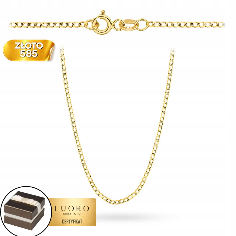 Řetízek Zlatý 585 14K Pancířová Vazba Nařezaný 50 CM Elegantní