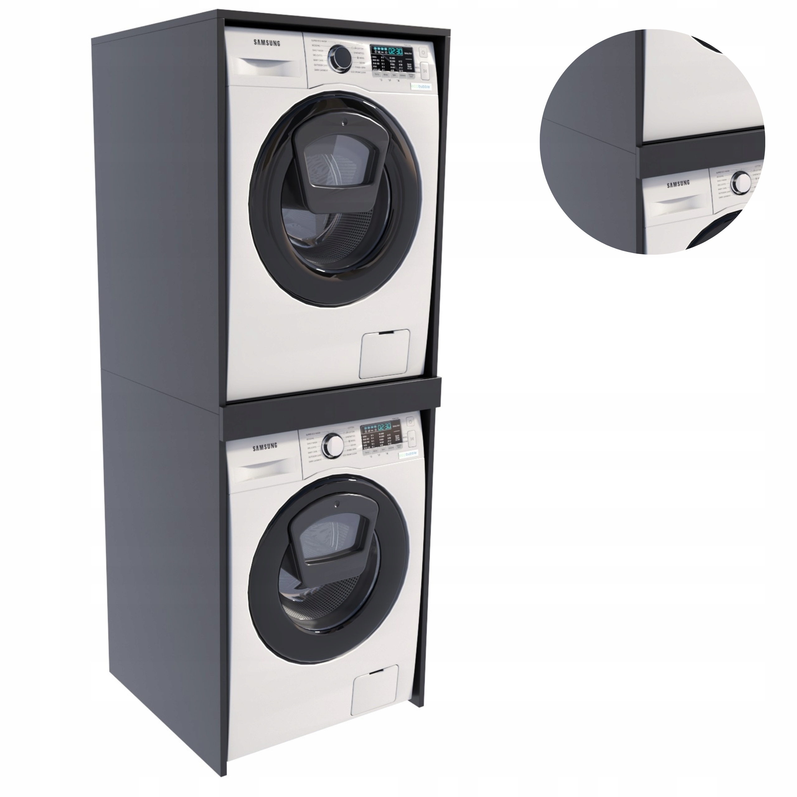 Skříňka nad pračku a na sušičku Ts černá koupelnová skříňka sloupek regál