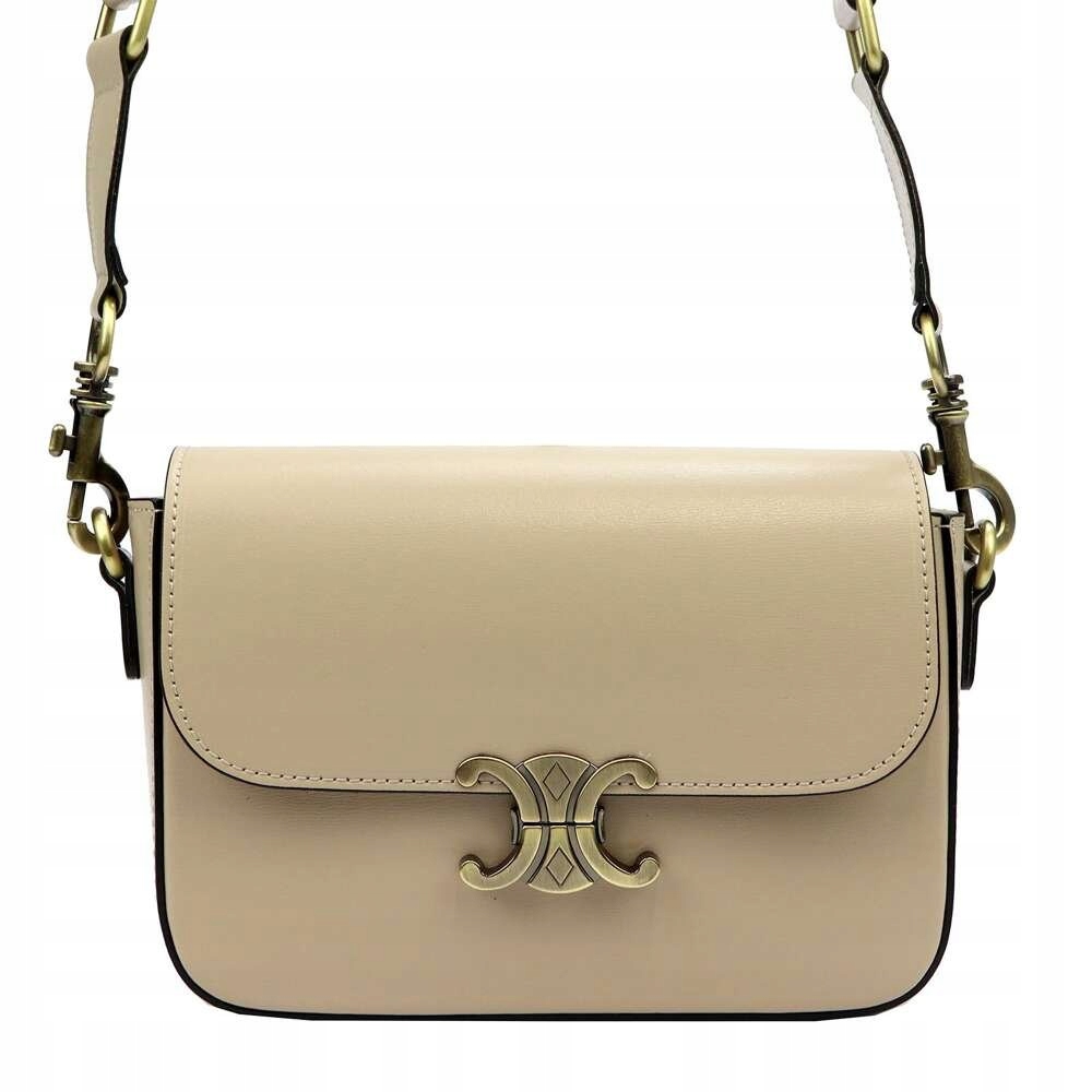 Kabelka Přes Rameno kabelka Luka kožená béžová se zapínáním Luka 20-056