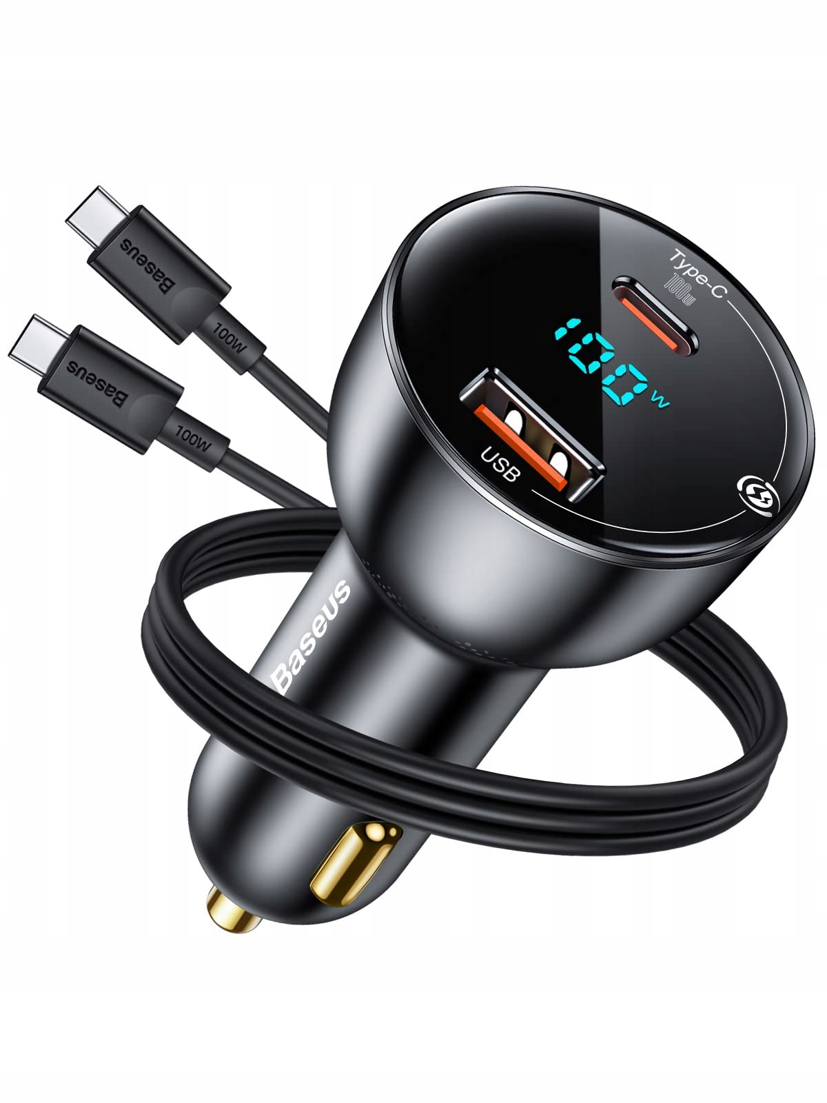 Baseus автомобильное зарядное устройство 100W USB-C кабель