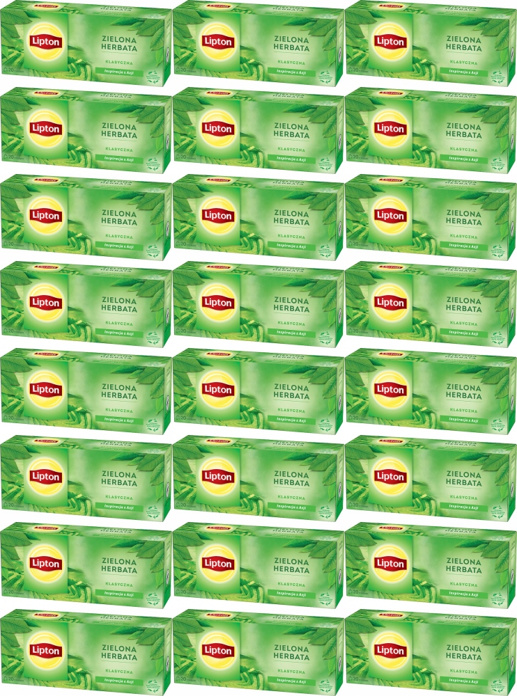 Herbata zielona Lipton klasyczna 20 torebek 26 g x24