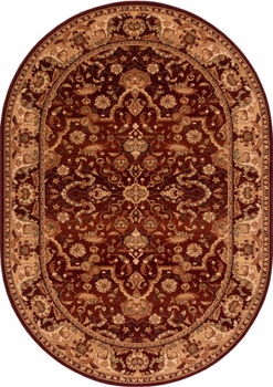 Dywan 100x180 cm czerwony do salonu 100% wełna gęsty owalny Agnella