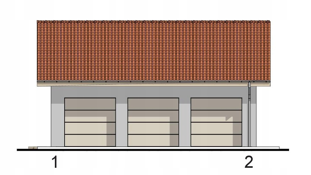 PROJEKT GARAŻ TRZYSTANOWISKOWEGO G328 Szerokość 10 m