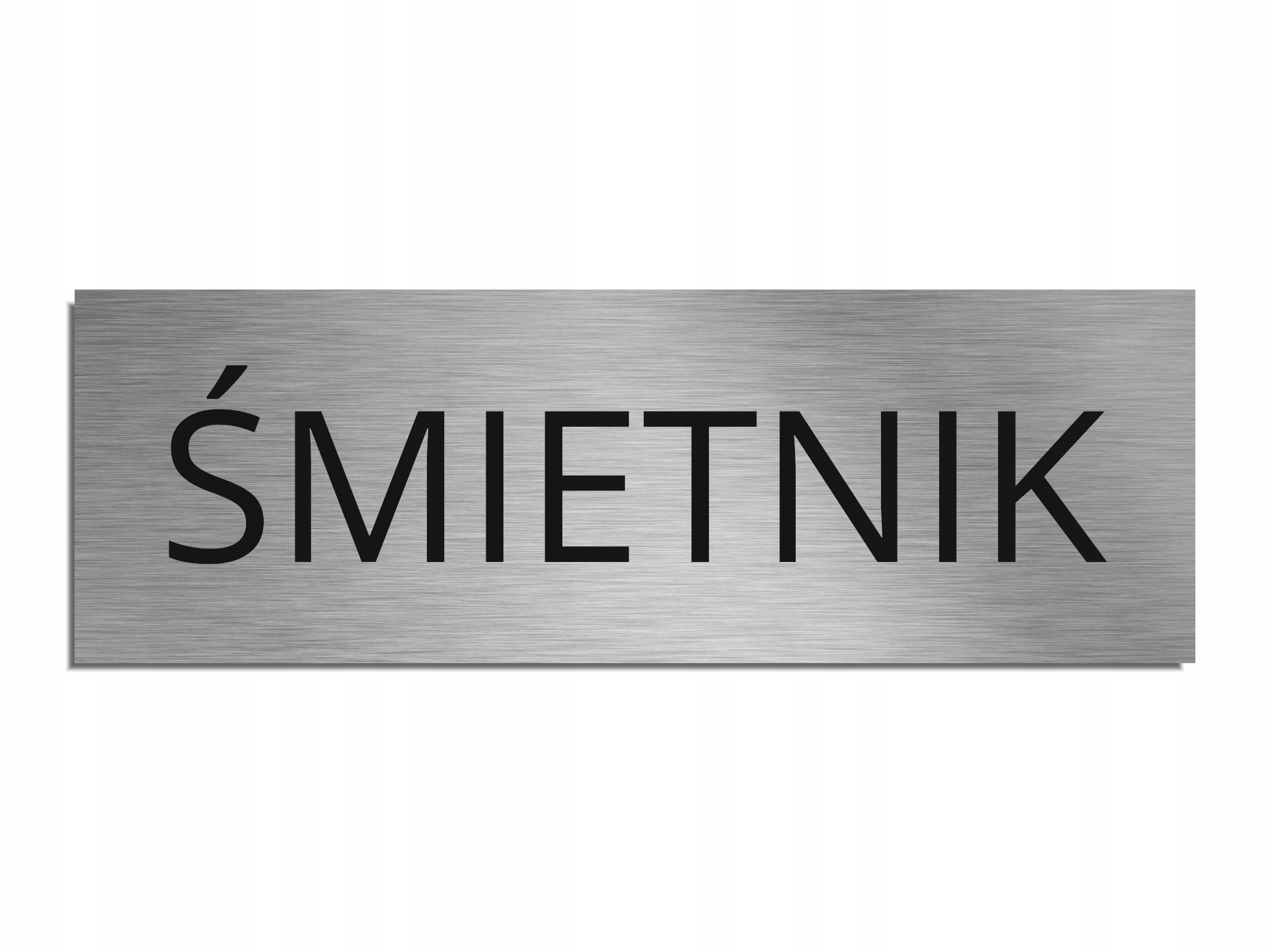 Tabliczka Śmetnik srebrna samoprzylepna 8x24cm