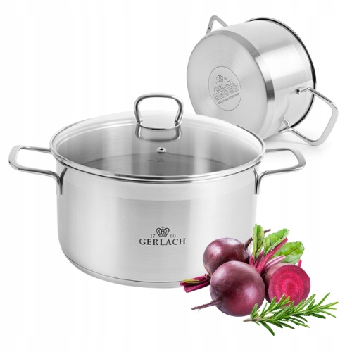 Gerlach Brava Garnek 5 L Z Pokrywką 24 cm Stal Nierdzewna