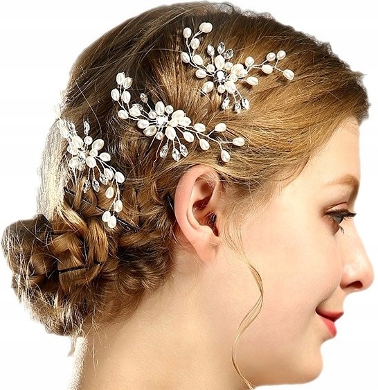 

Wsuwka do włosów kryształki na ślub perełki ślubna