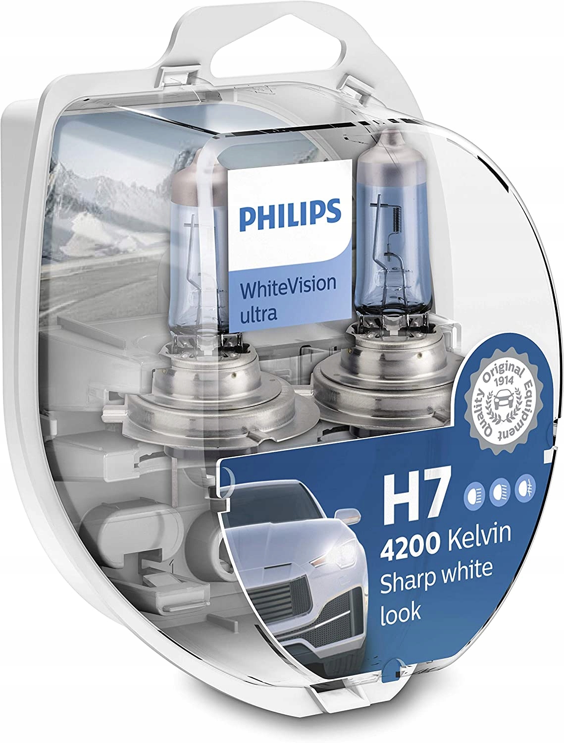 Philips żarówka White Vision Ultra H7 + W5W