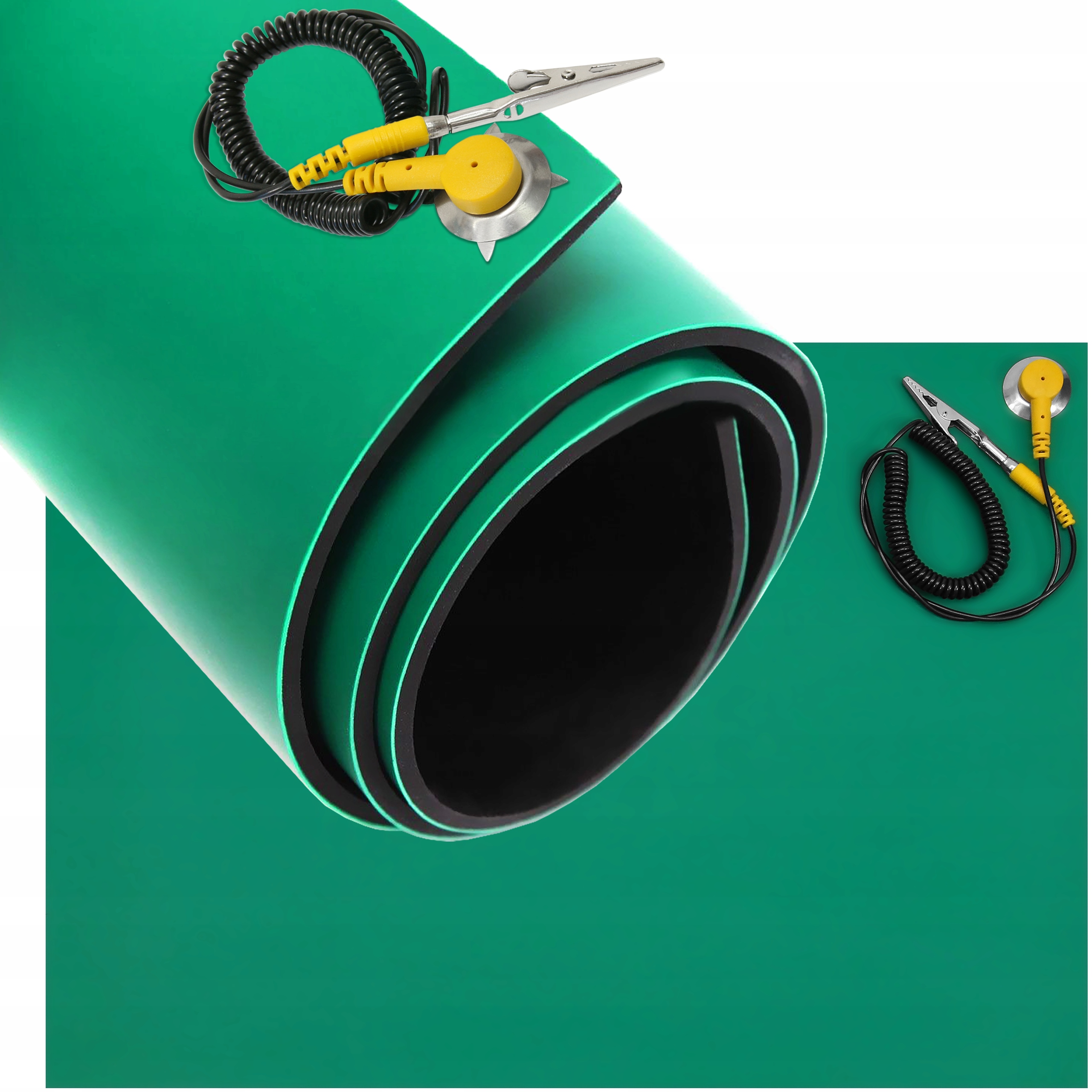 Bezzápachová Esd Servisová Podložka 600x2000 2 mm Zelená Matná Pvc Kabel