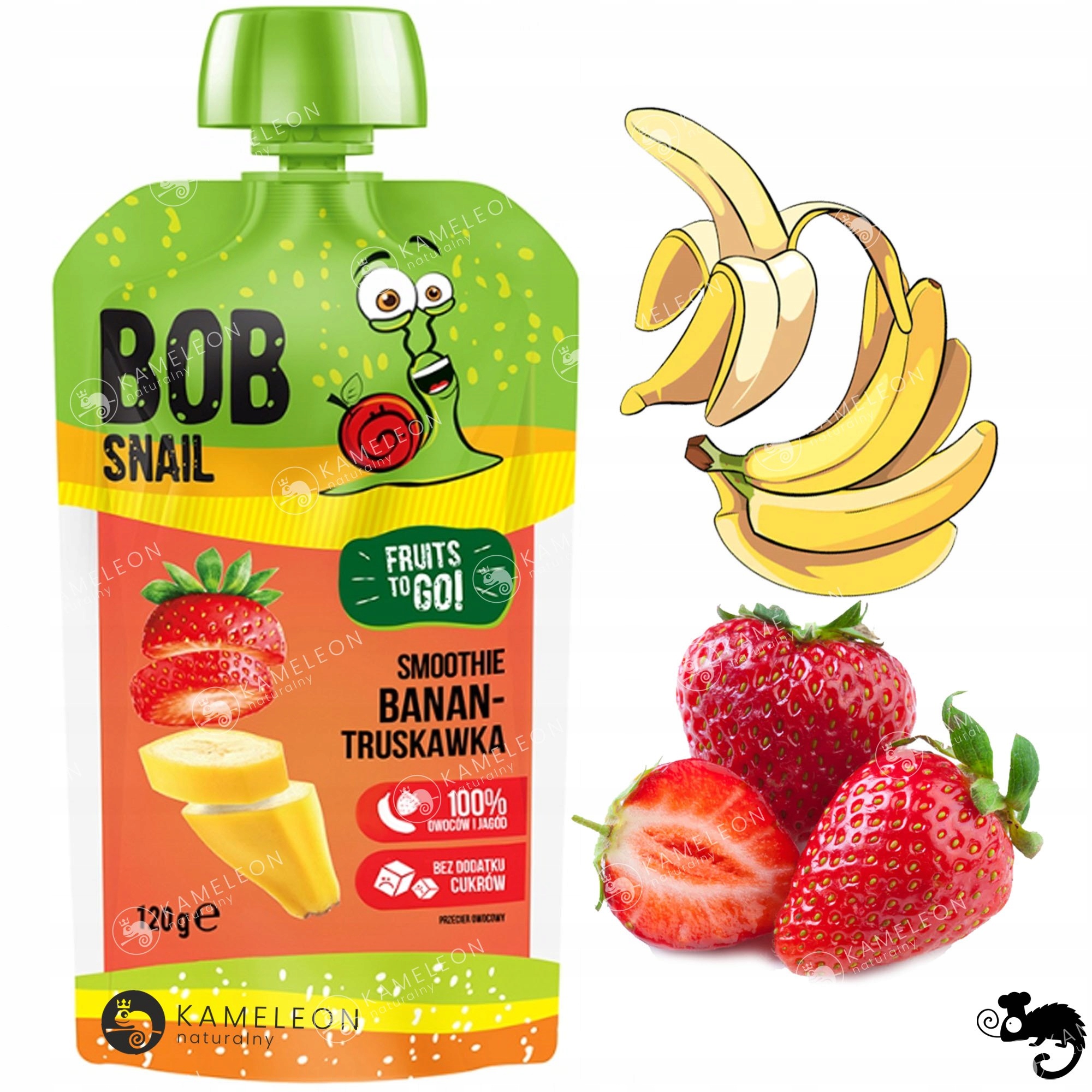 BOBSNAIL MUS PRZECIER smoothie BANAN TRUSKAWKA 120