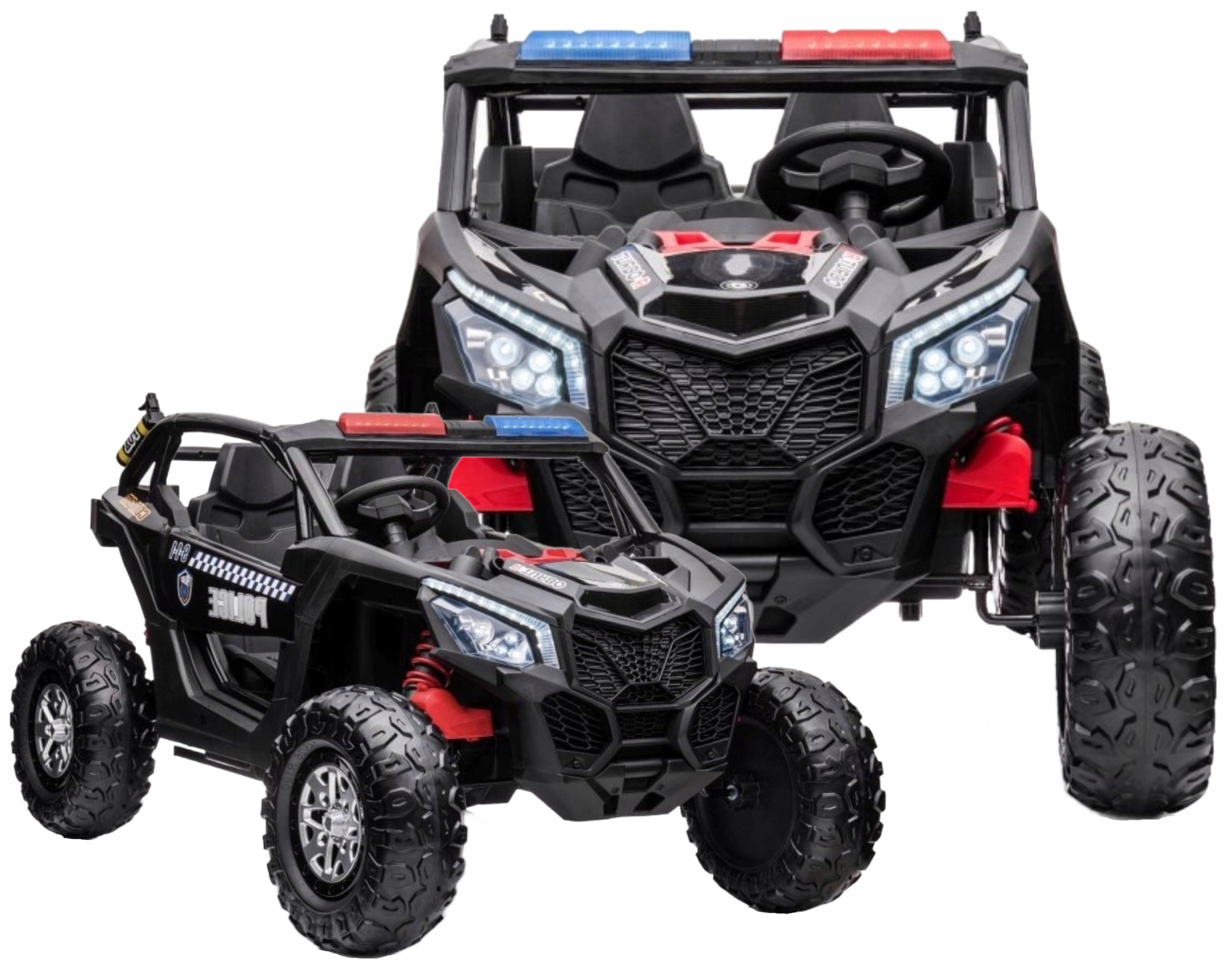 Buggy Auto Na Akumulator Policyjne 4x4 24V do 60kg 8km/h MP3 LED EVA Pilot