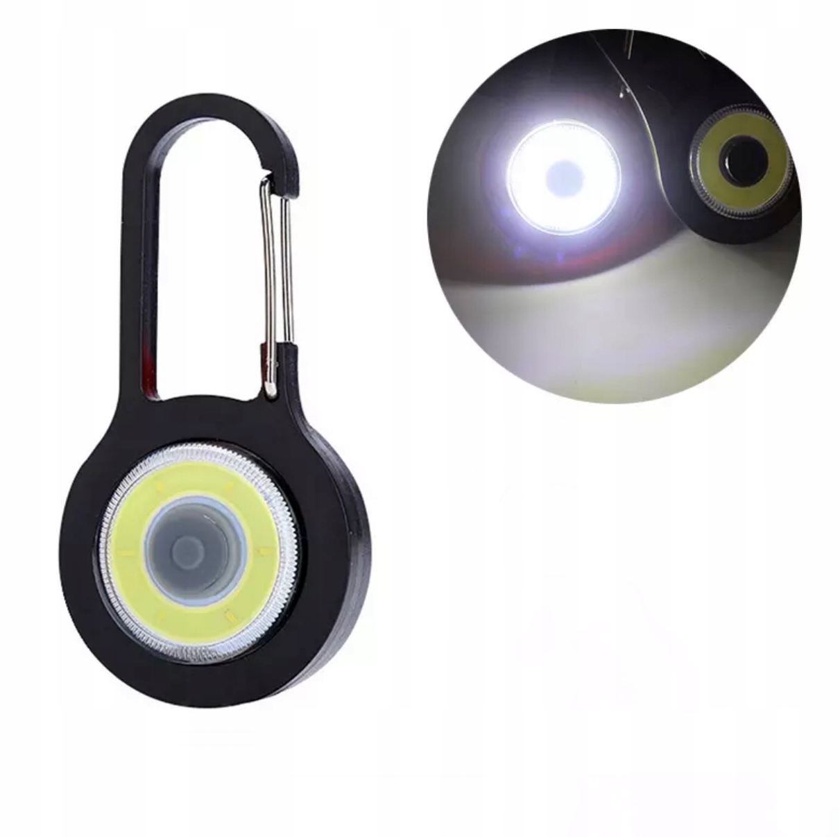 

Lampka z karabińczykiem latarka Karabińczyk szekla