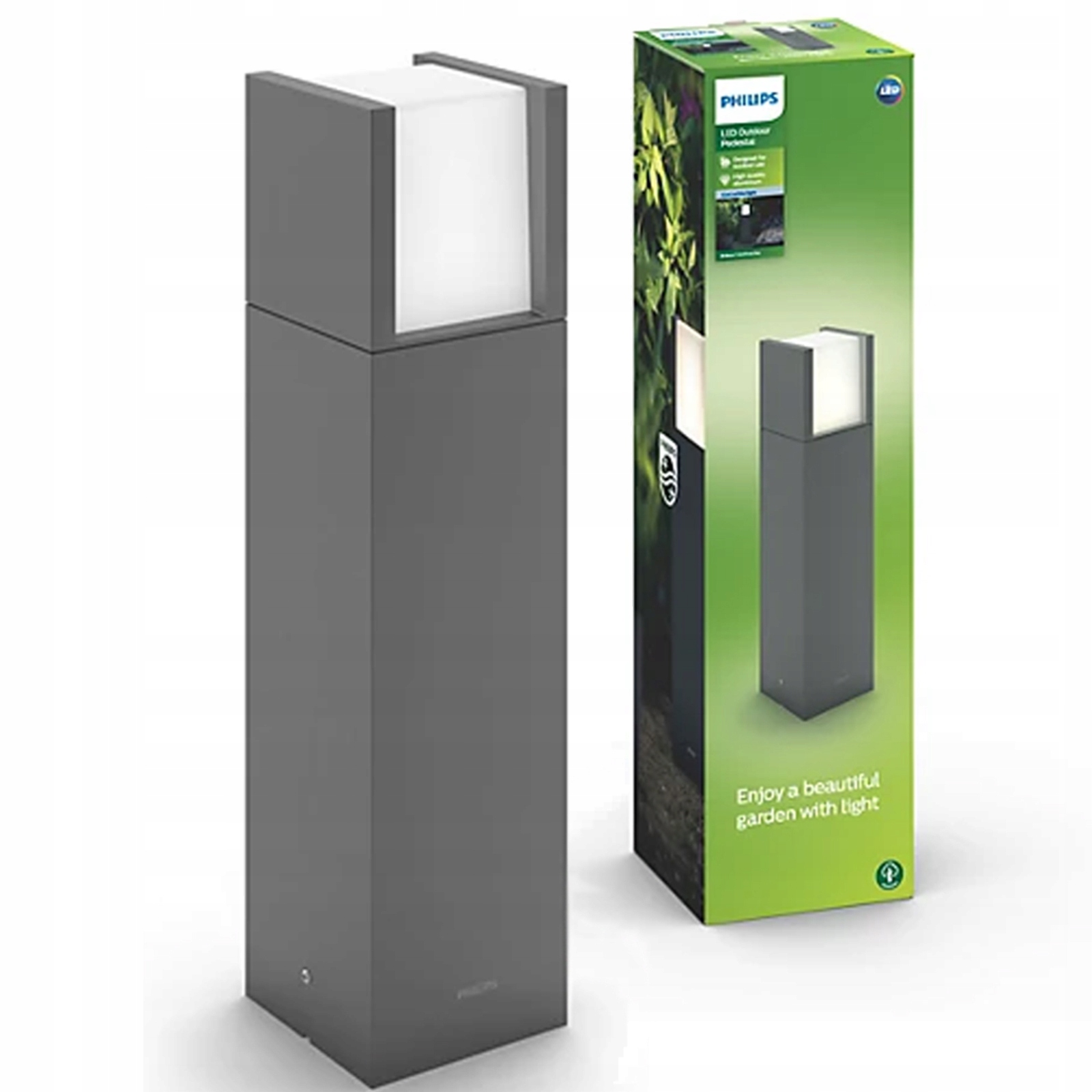 Vonkajšia záhradná Led lampa Arbour 6W 4000K IP44 Antracitový stĺpik Philips