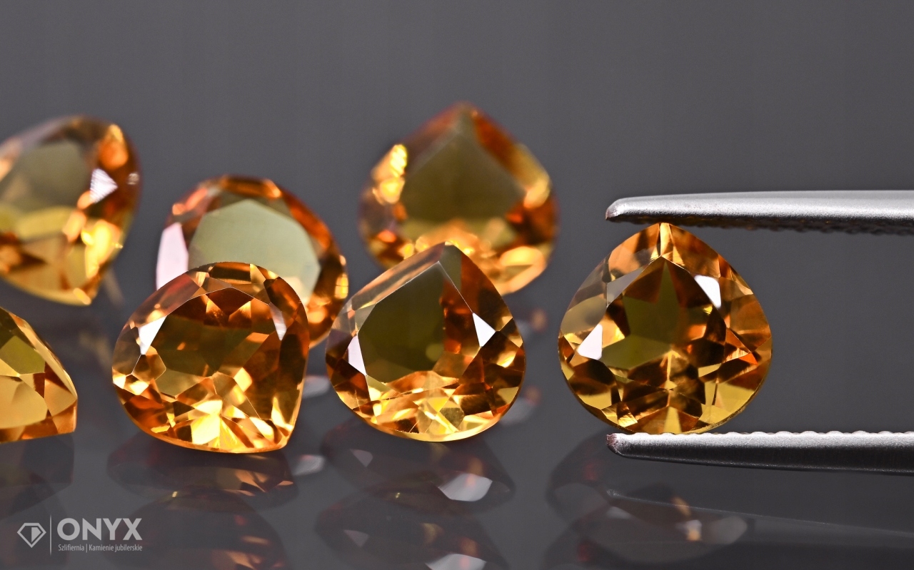 Citron fazetovaná slza 7x7 mm