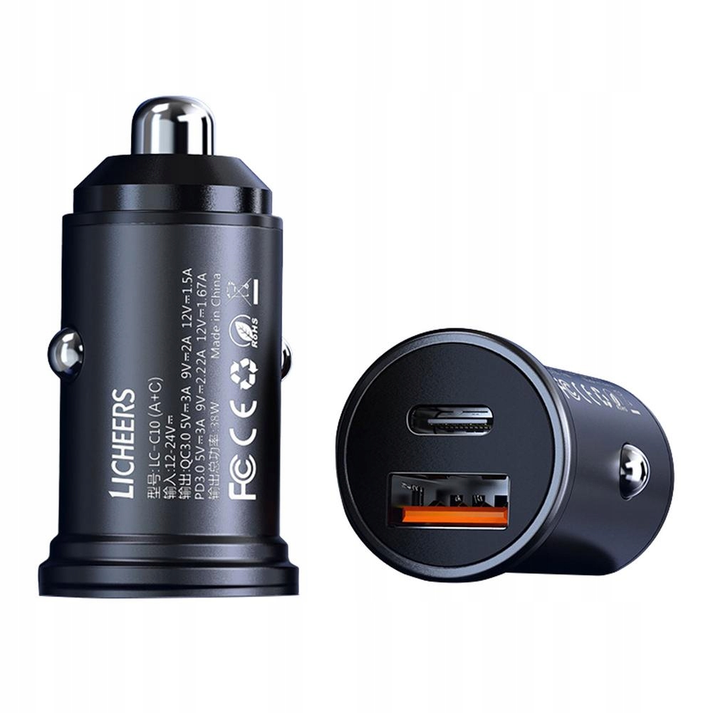 6935461358886 - Автомобільний зарядний пристрій USB C швидкий зарядний пристрій 3.0 3