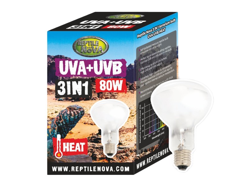 Žárovka 3v1 Uva-uvb Reptile Nova 80 W