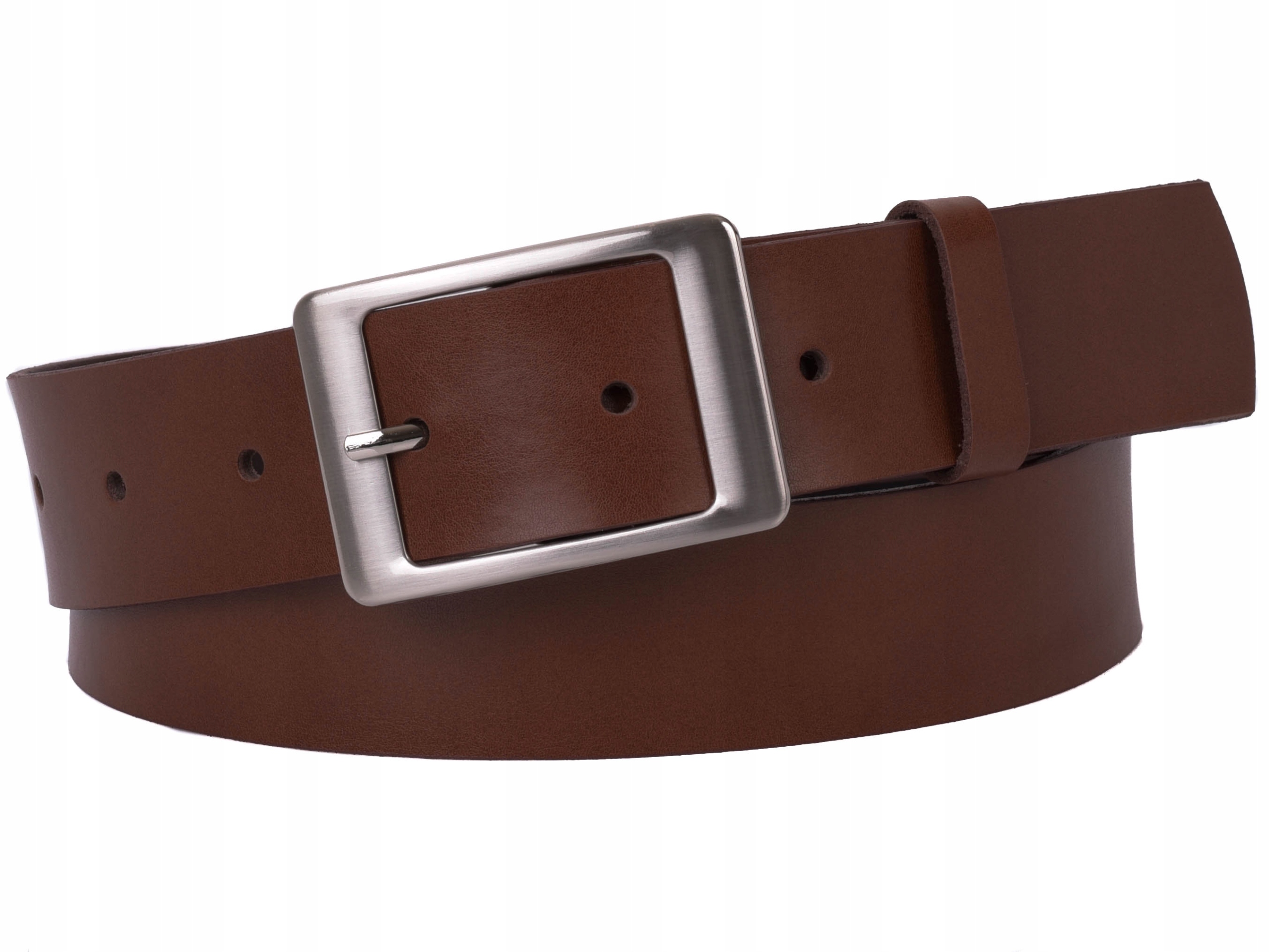 

Damski Skórzany pasek 4cm Brązowy |90obw