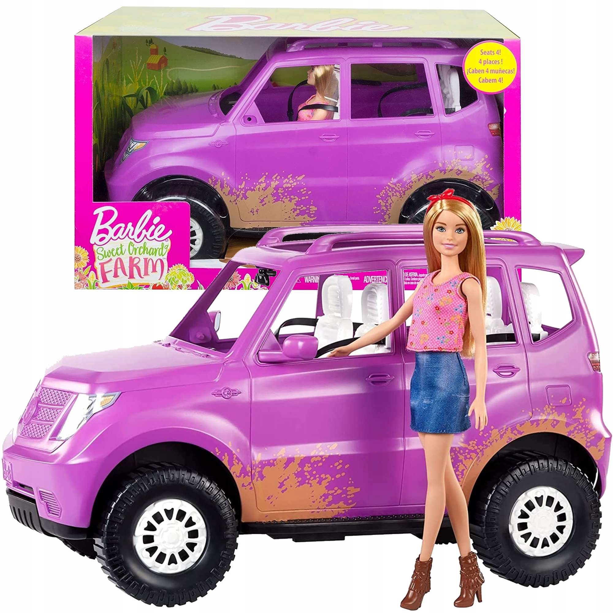 

Barbie Pojazd Fioletowy Suv Lalka Barbie Farmerka
