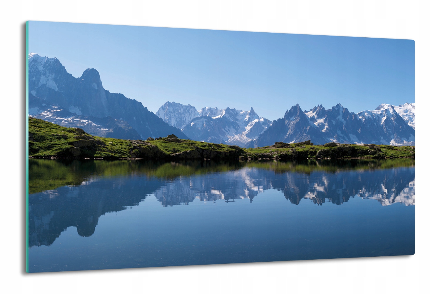 skleněná kuchyňská krytka 80x52 Hory voda panorama