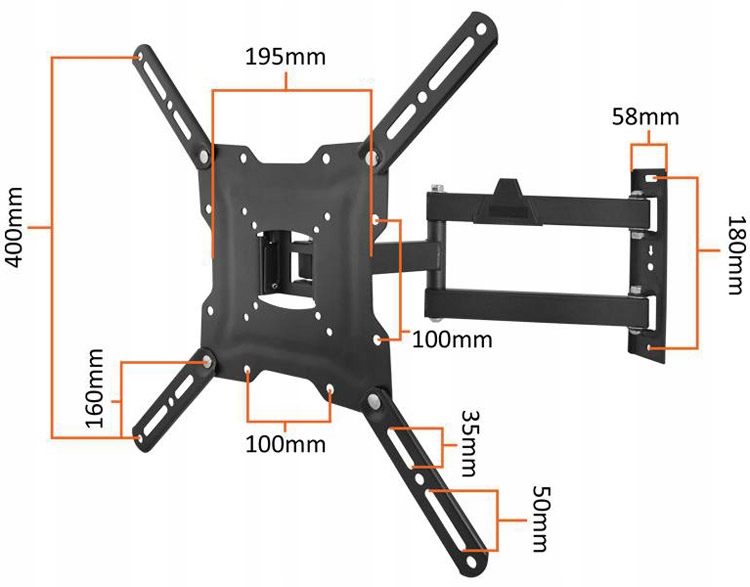 MOCNY UCHWYT WIESZAK DO TV TELEWIZORA LCD 17'-47' Model LXLCD104