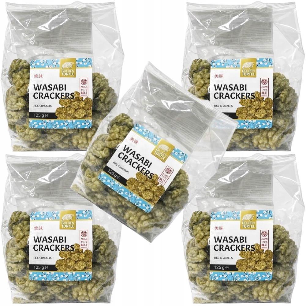 Levně 5 x Asijské Krekry s příchutí Wasabi Ostré 125 g Golden Turtle Brand