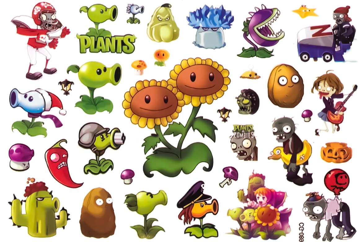 Tatuaże dla dzieci Plants vs Zombies