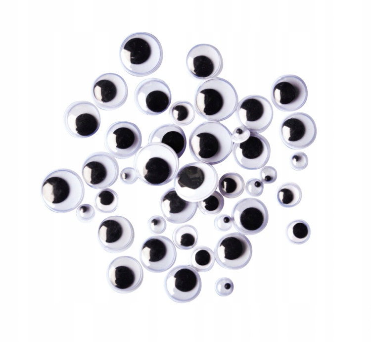 

Oczy ruchome czarno białe 7,10,12 mm 30 szt