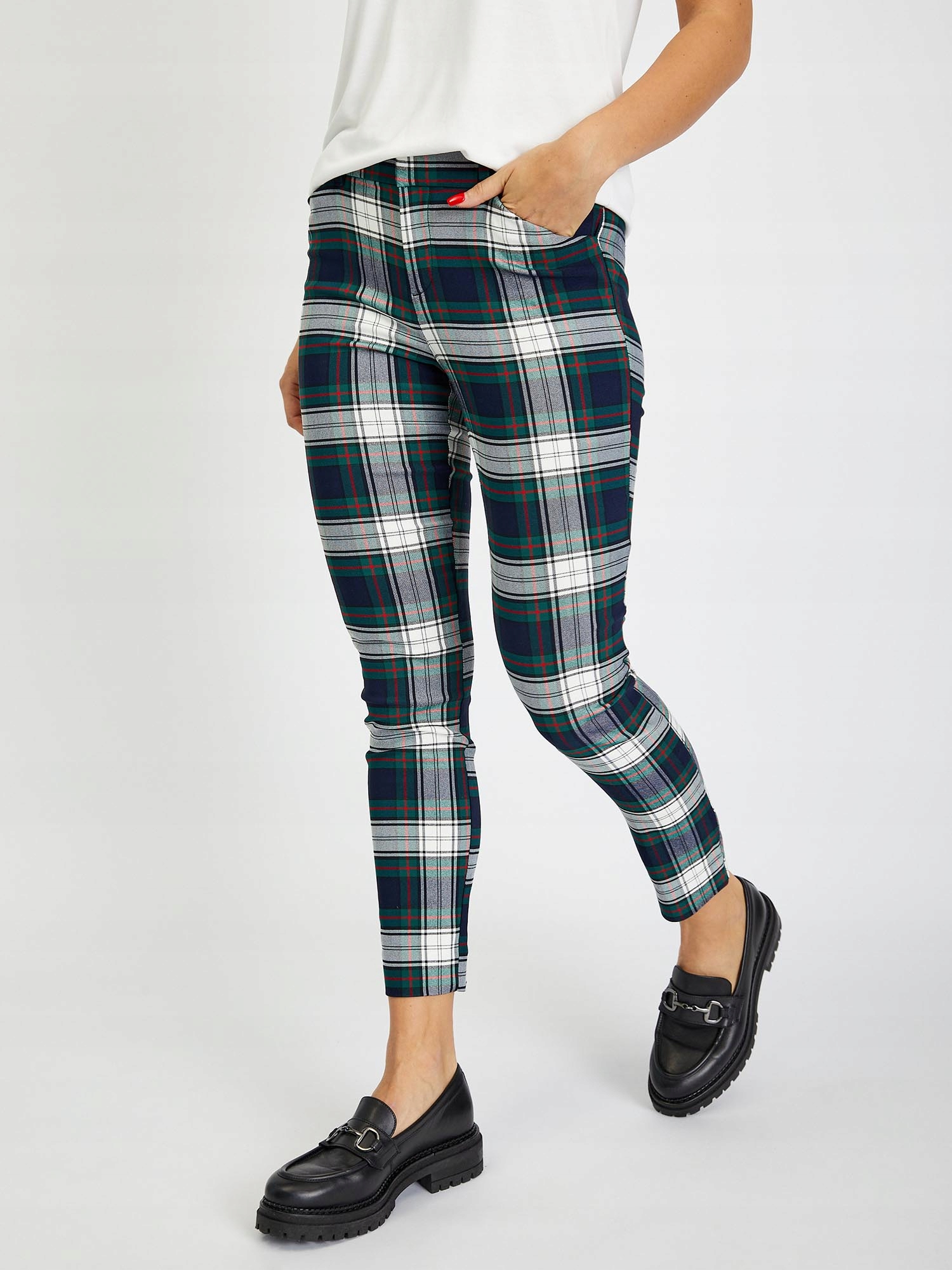 Gap Kostkované kalhoty skinny bi-stretch