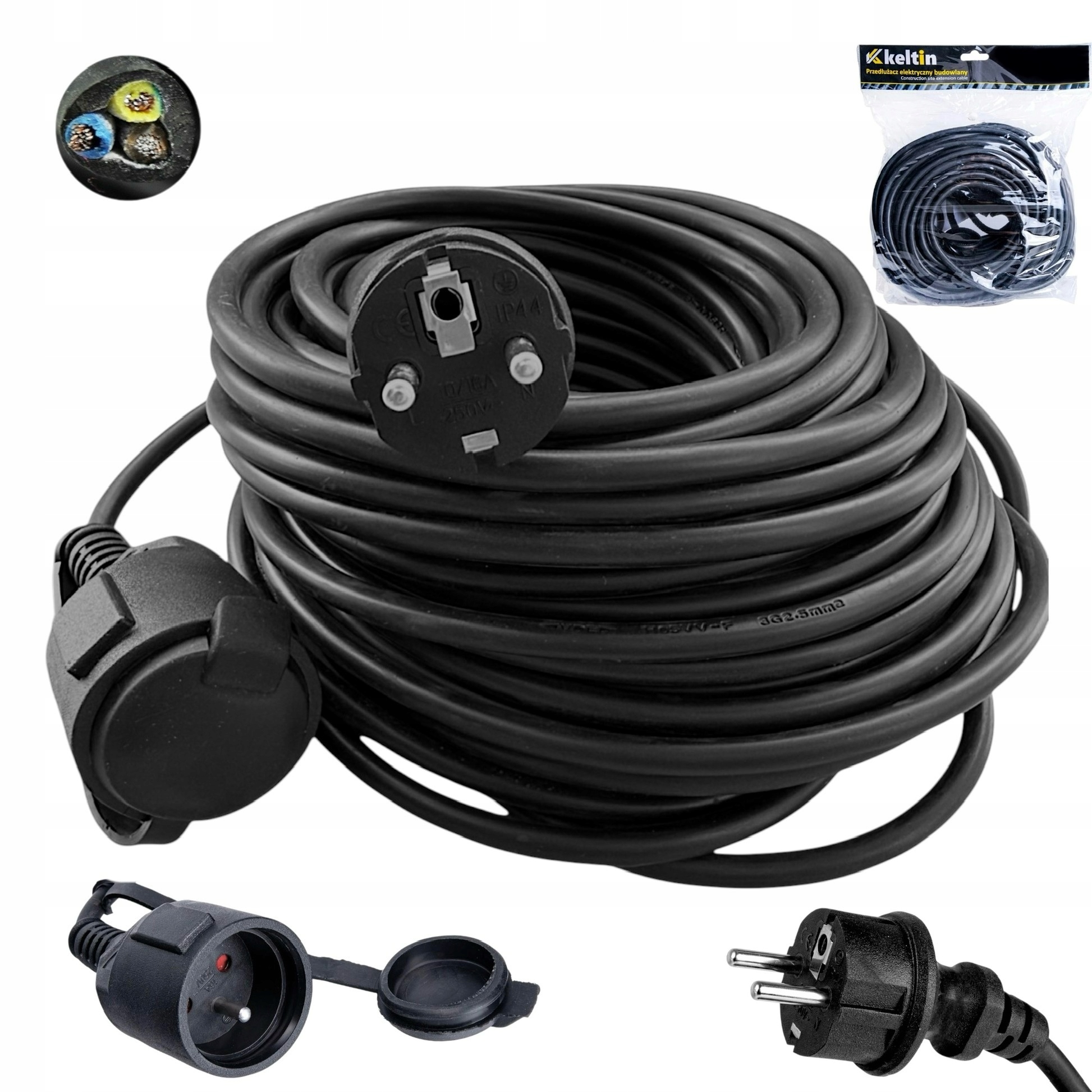 Predlžovací Kábel kábel na Poľský záhradných konštrukcií 40m 3x2,5mm IP44 230V