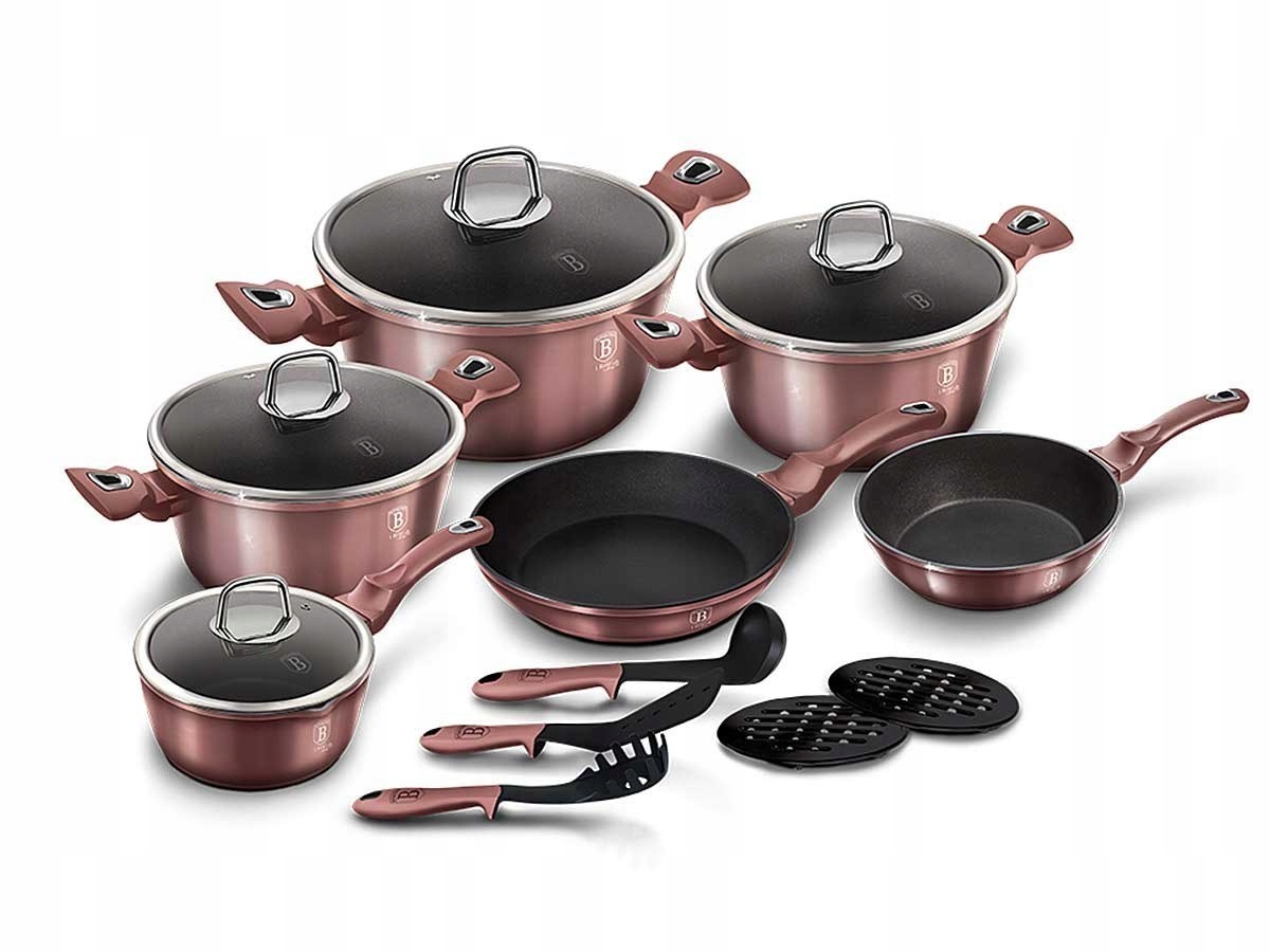 Zestaw garnków Berlinger Haus I-Rose Edition aluminiowe 15 el.