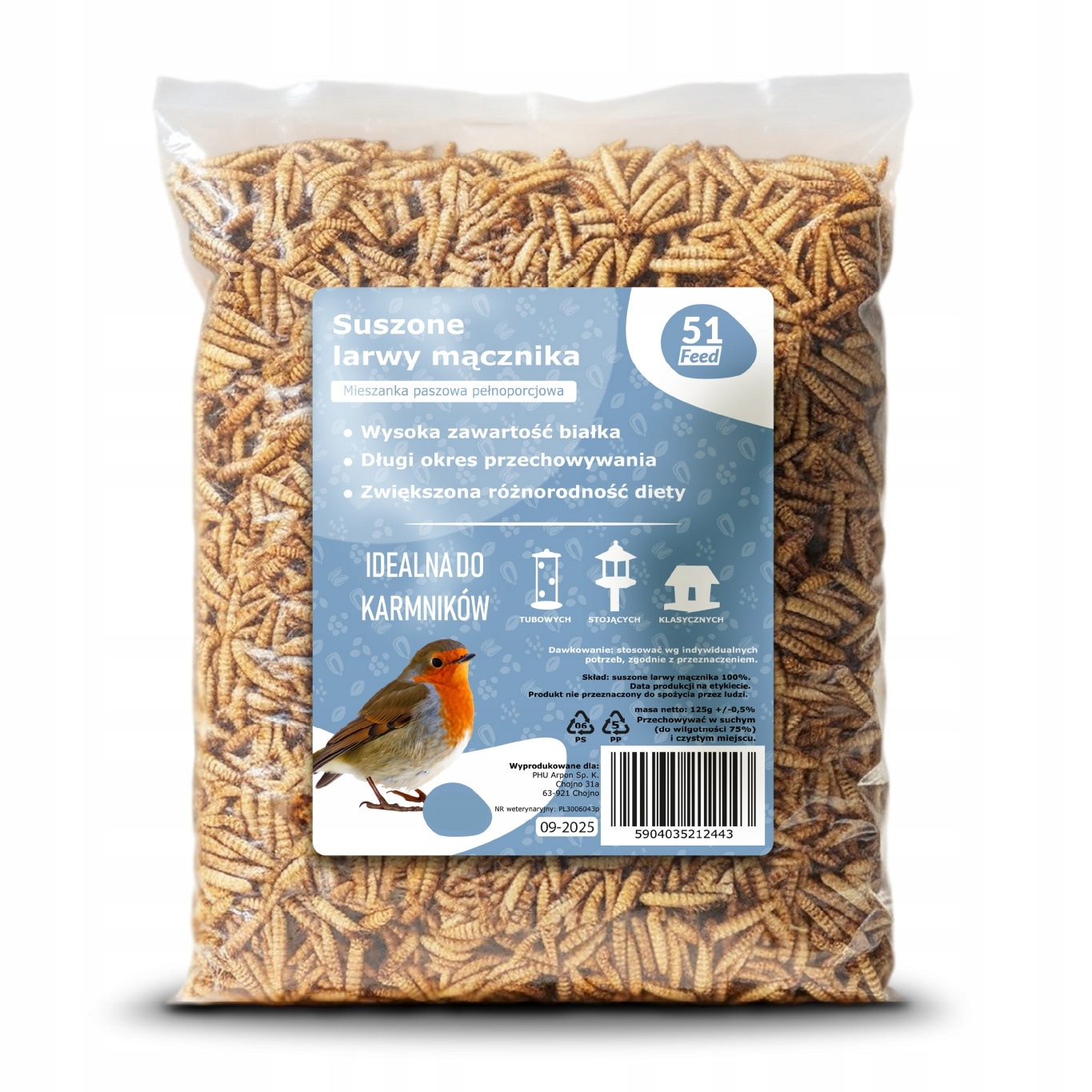 Sušené Larvy Moučníku Krmivo Pro Ptáky, Hlodavce, Ježky, Plazy, Ryby, Koi 1KG