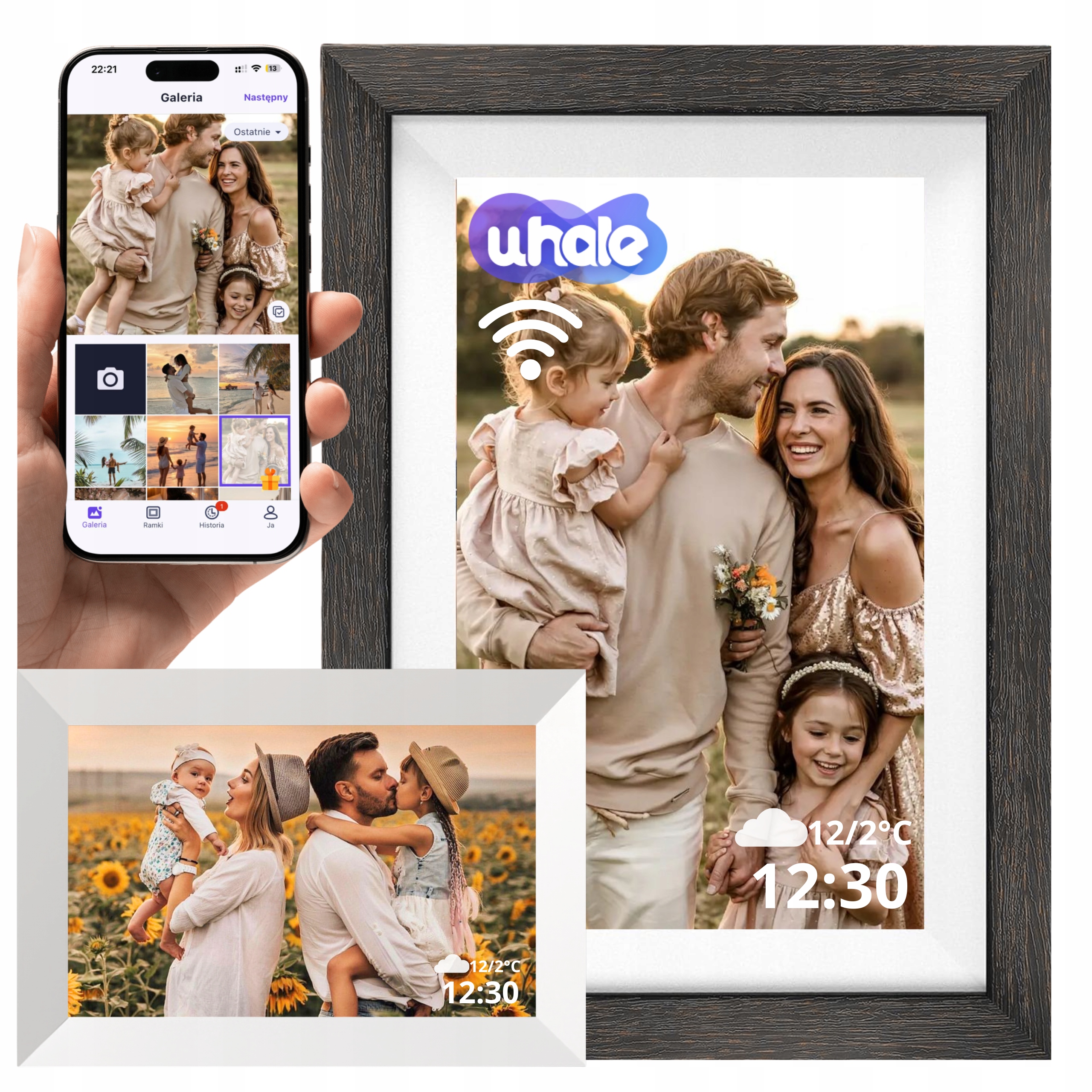 Rámeček Na Fotografie Dotykový Displej Wifi 10,1" Aplikace Uhale