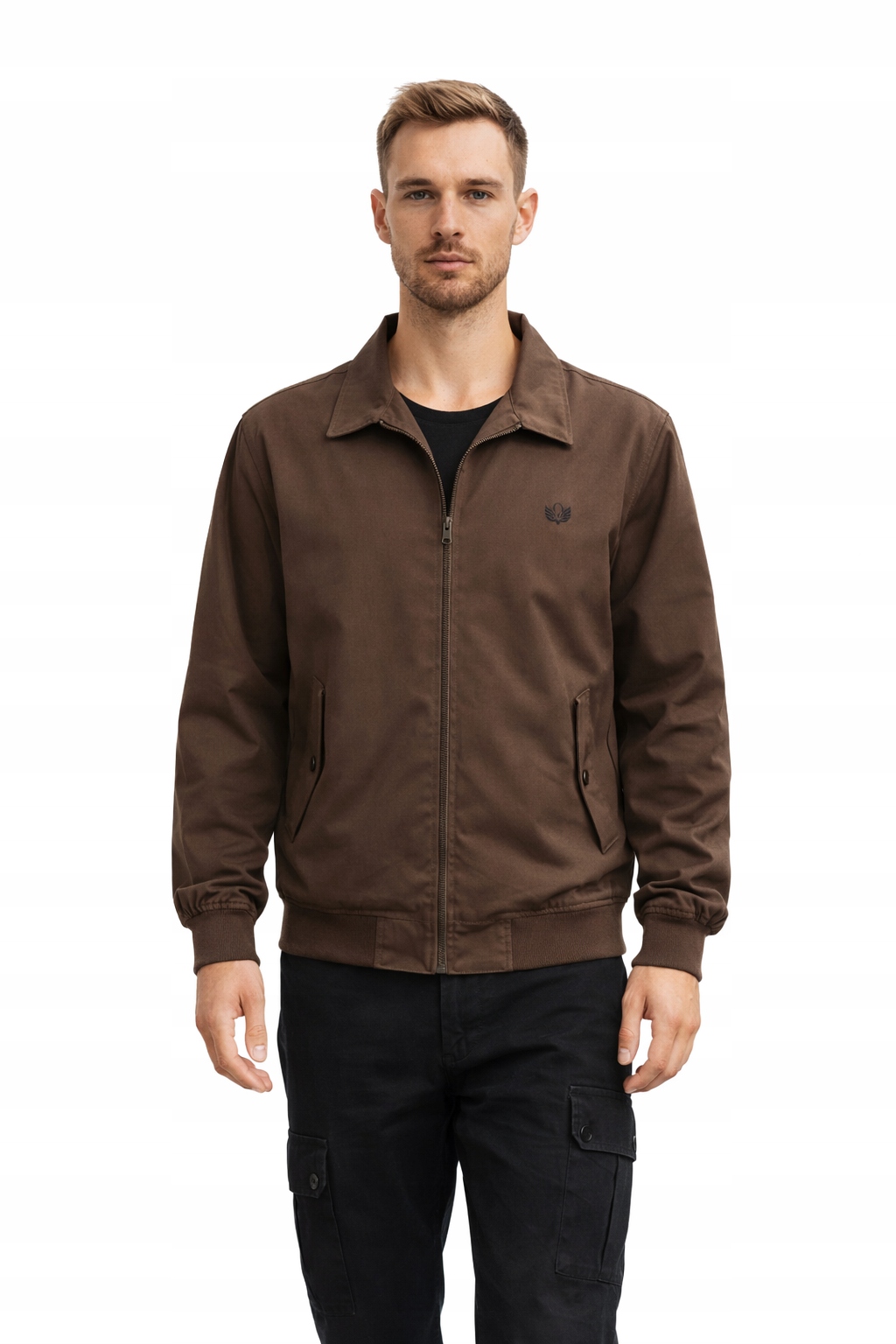 Fred Perry Hnědá Bomber Bunda Z Bavlny S Límečkem M I2G