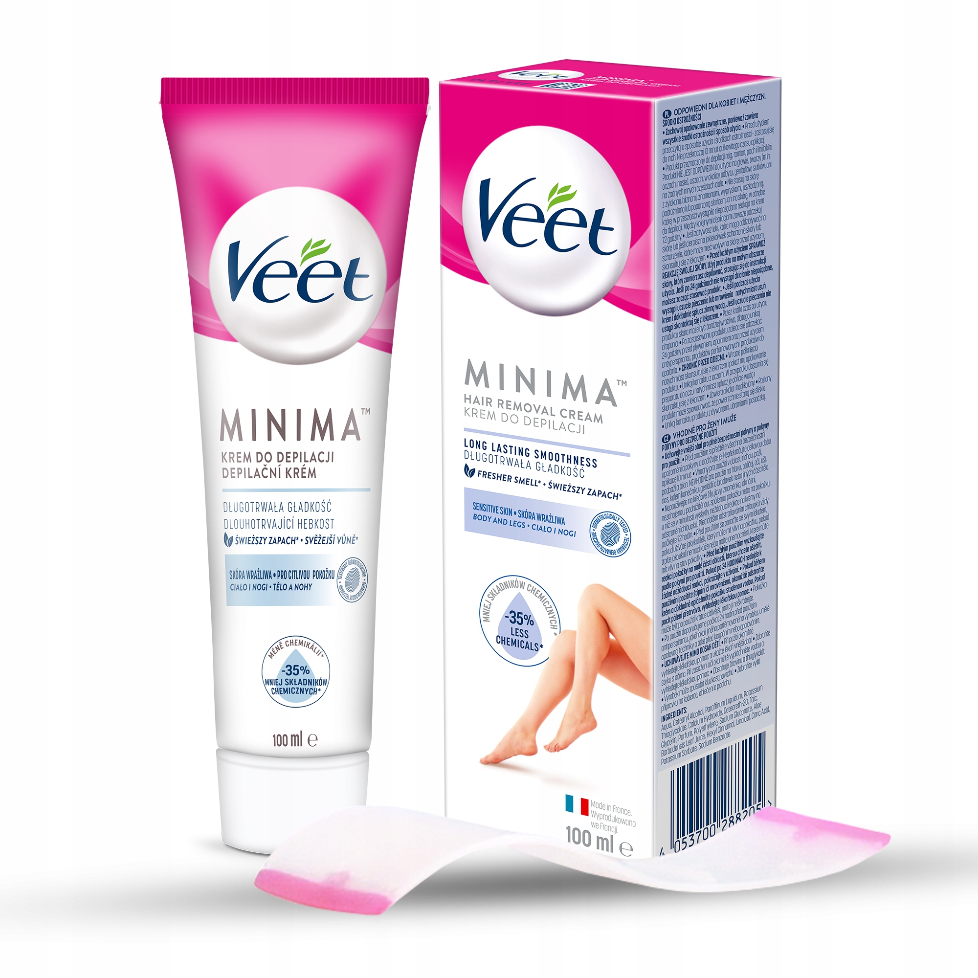 VEET MINIMA Krem do depilacji ALOES dla SKÓRY WRAZLIWEJ ZE SZPATULKĄ