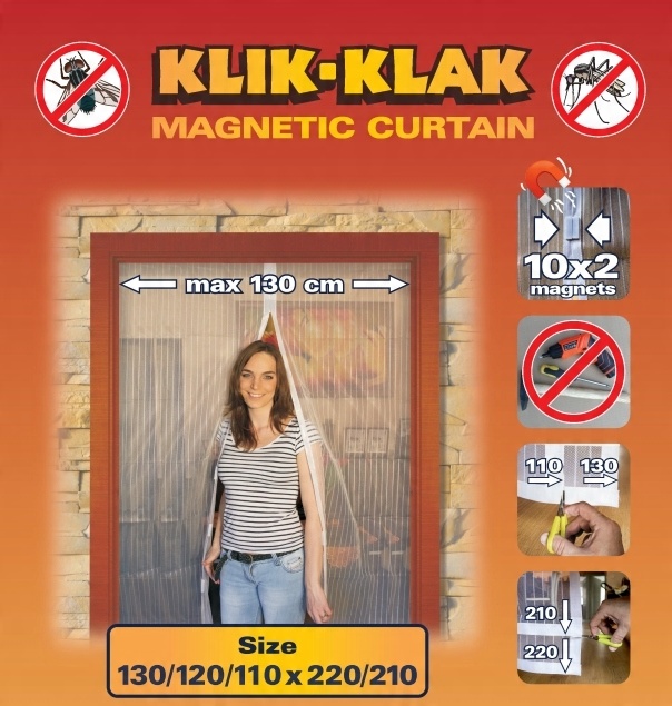 

Moskitiera Magnetyczna 130/120/110 x 220/210 Biała